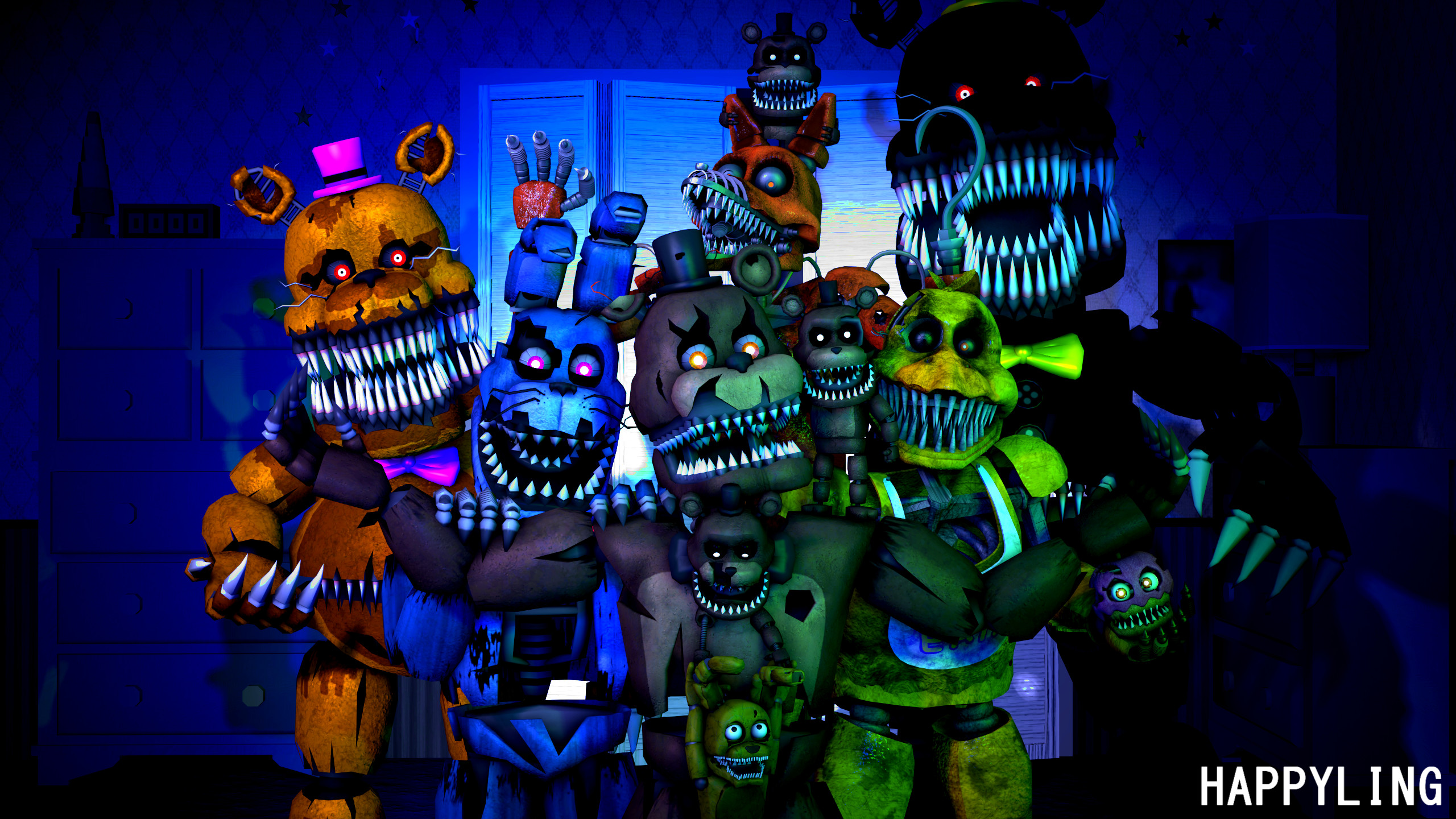 SFM FNAF Five nights at Freddys 4 wallpaper by Happyling, A 2560 x