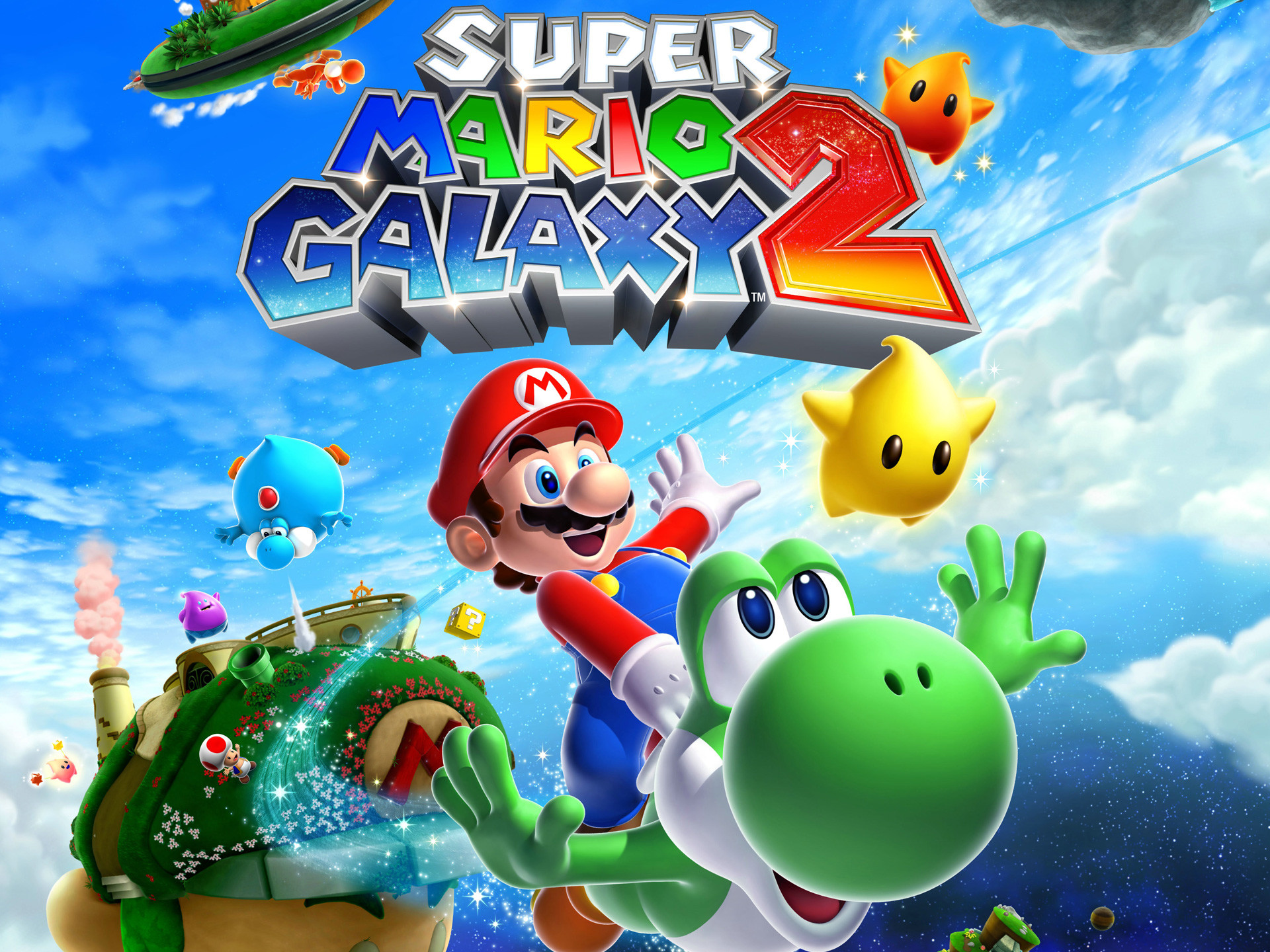 Bạn yêu thích trò chơi Siêu Mario Galaxy 2? Hãy xem hình ảnh này để nhớ lại những khoảnh khắc đầy thử thách và phấn khích. Siêu Mario chắc chắn sẽ cùng bạn đến với mọi hành tinh xa xôi.