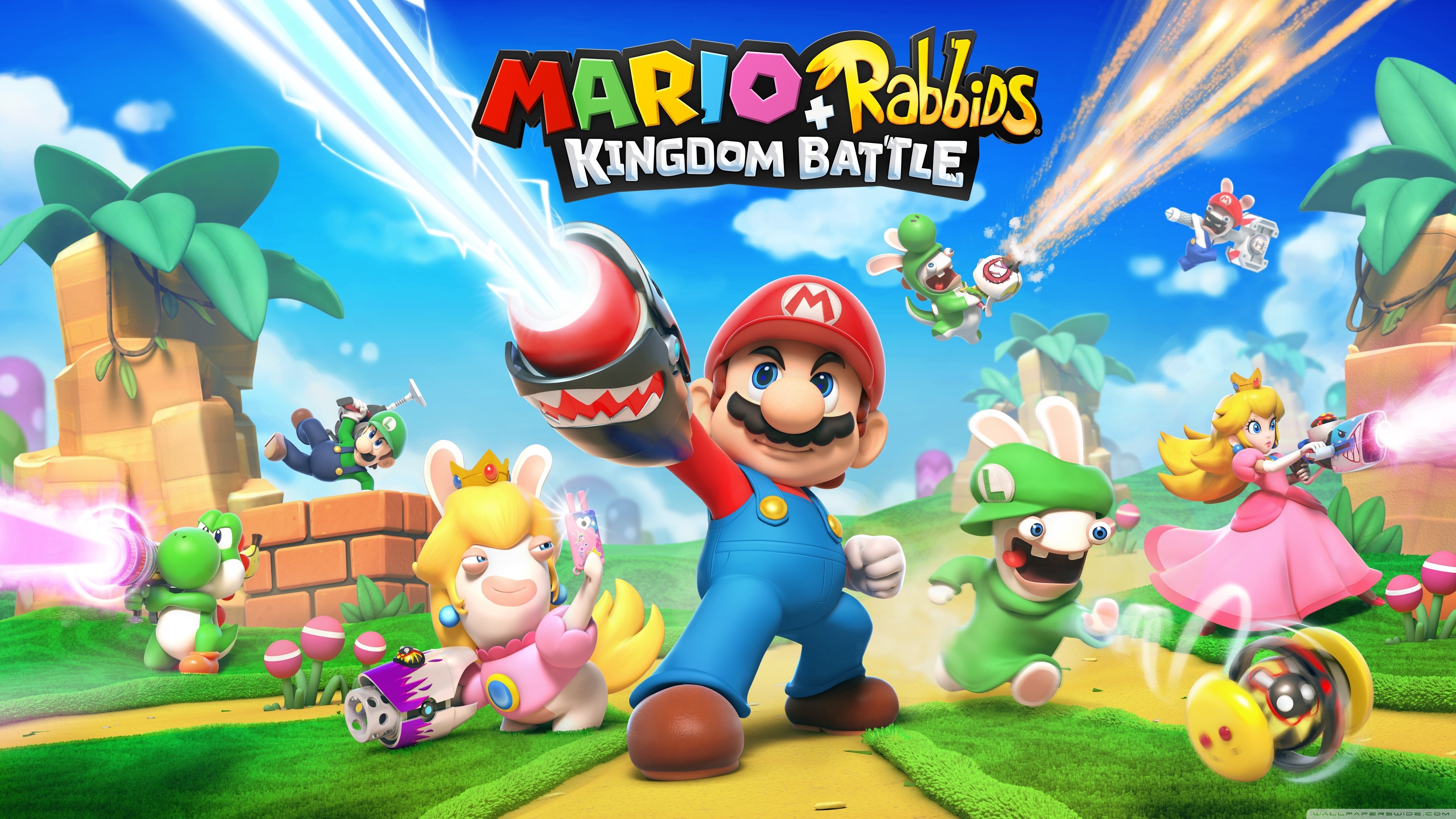 Mario Rabbids Kingdom Battle 2017 game HD Wide Wallpaper for Widescreen