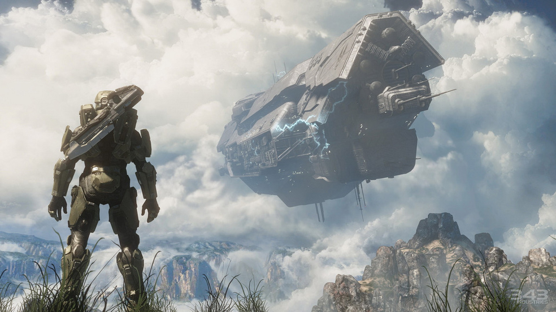 Halo 4 – Master Chief Spartan – UNSC ship crashing