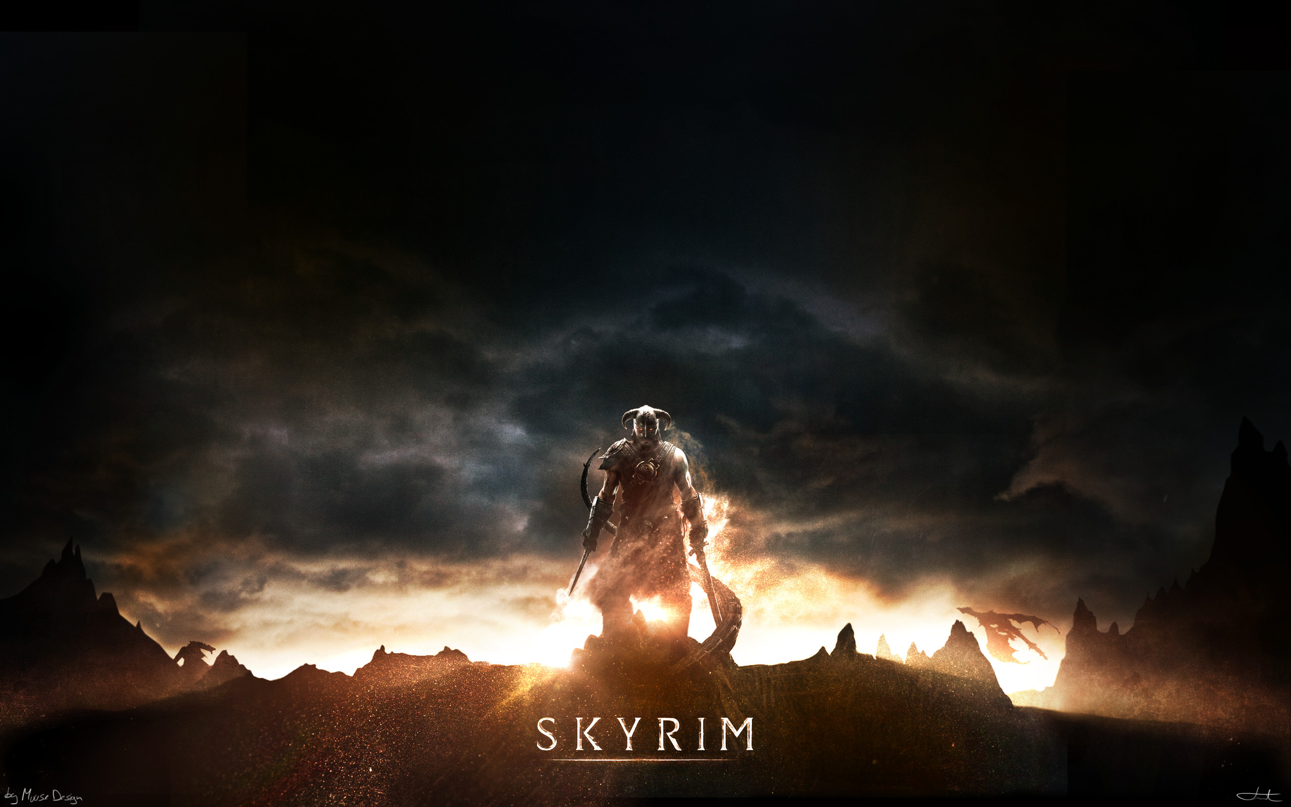 Skyrim sunset wallpaper hd by muusedesign fan art wallpaper games 2012