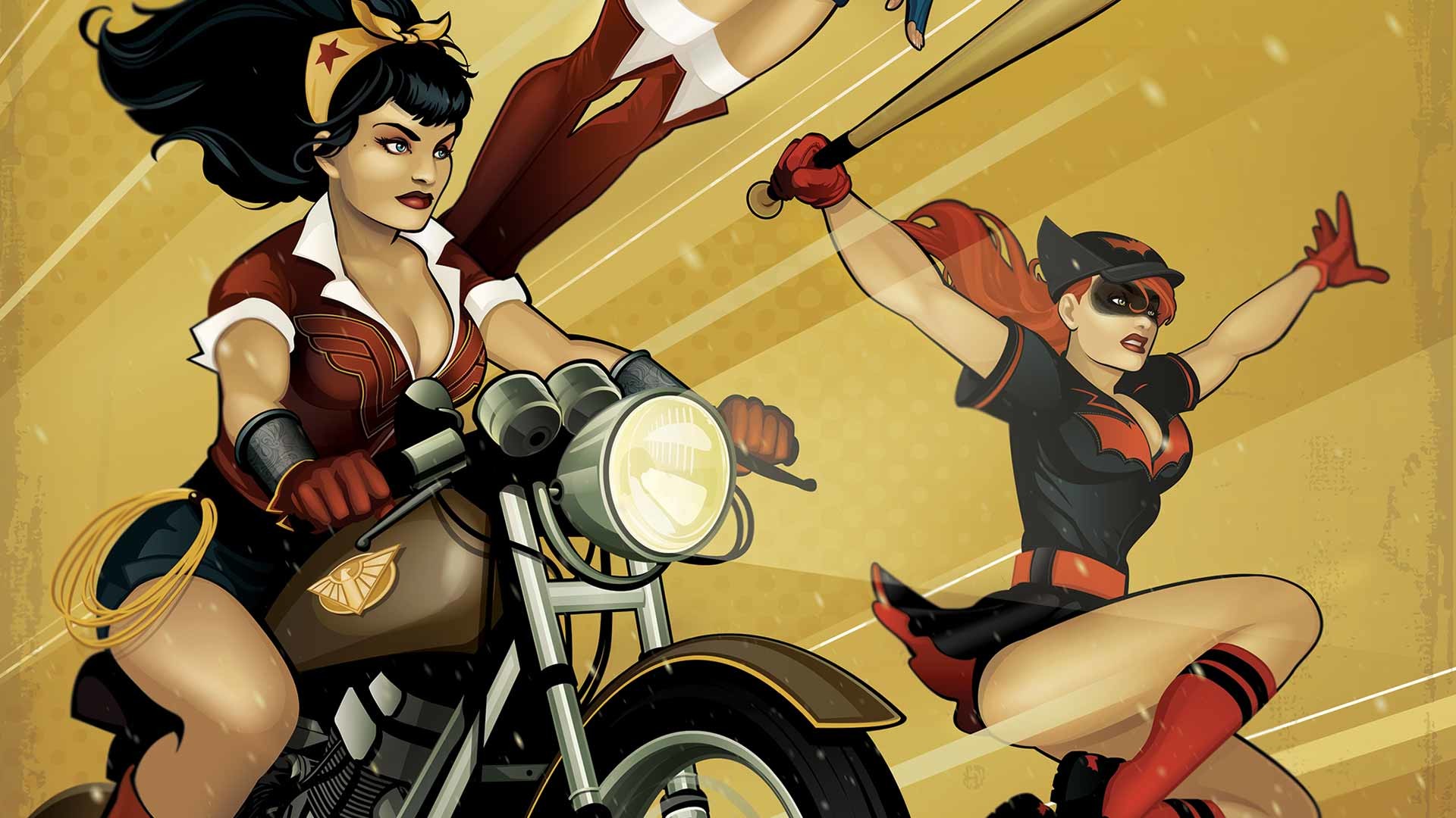 Serier – Bombshells DC Bombshells Wonder Woman Batwoman Bakgrund