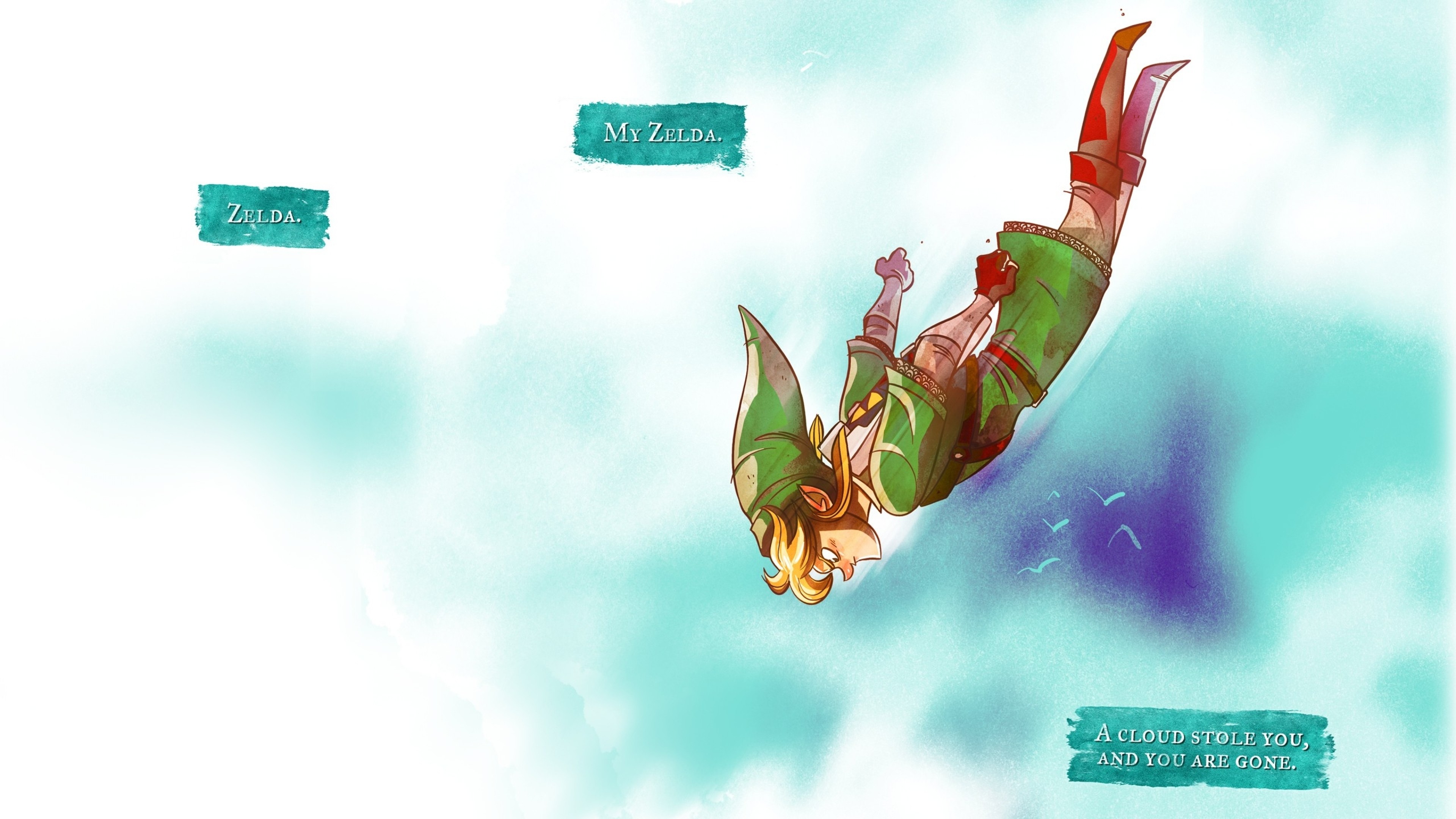 Preview wallpaper the legend of zelda, jump, elf, fly, link 3840×2160