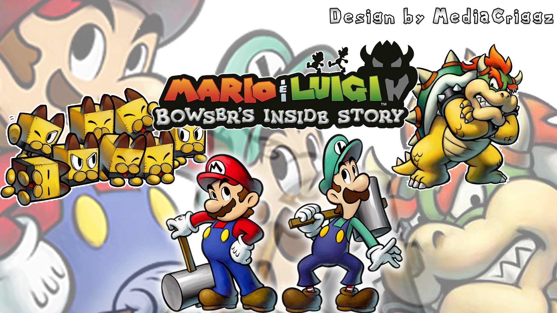 mario and luigi bowsers inside story free desktop wallpaper by Harvey Grant  (2017-03