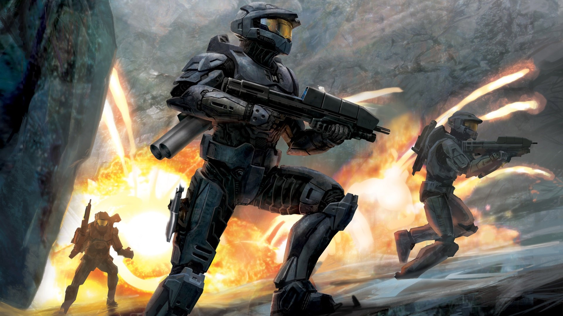 Halo soldiers fire gun 21929 1920×1080