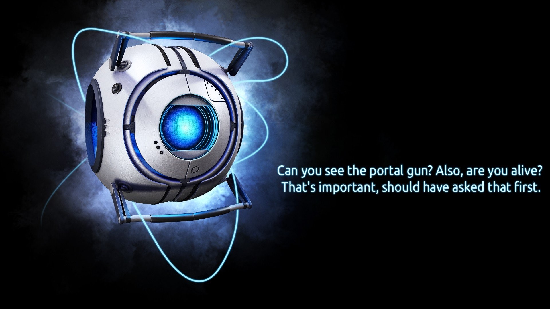 Video Games Portal 2 Valve Corporation Robots Spheres Black Background …