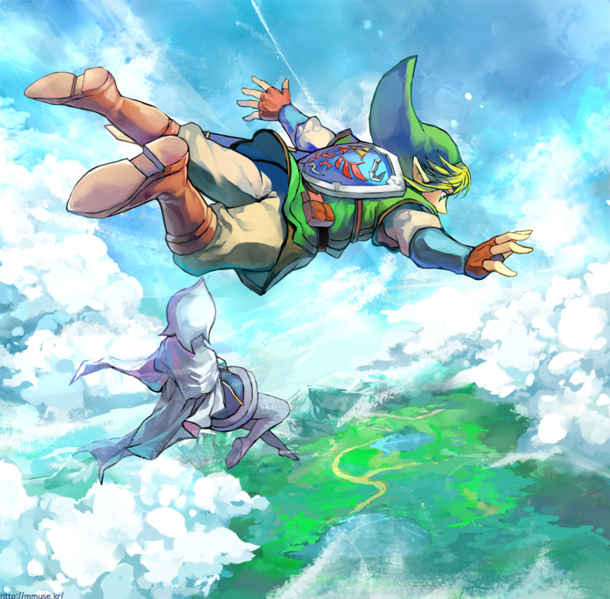 The Legend of Zelda Skyward Sword Wallpaper Freefalling