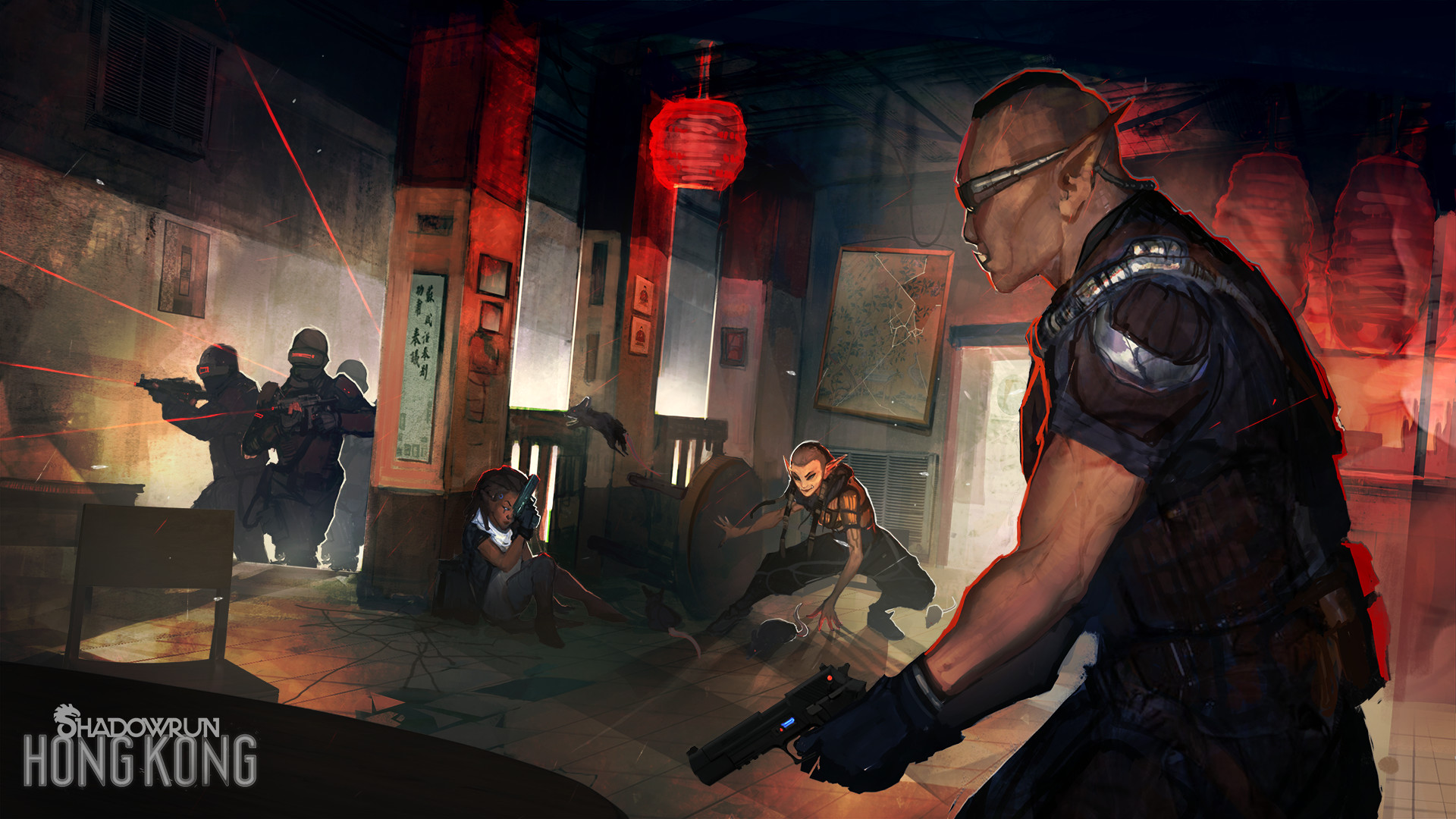 Concept art from the Shadowrun Hong Kong video game by Harebrained Schemes