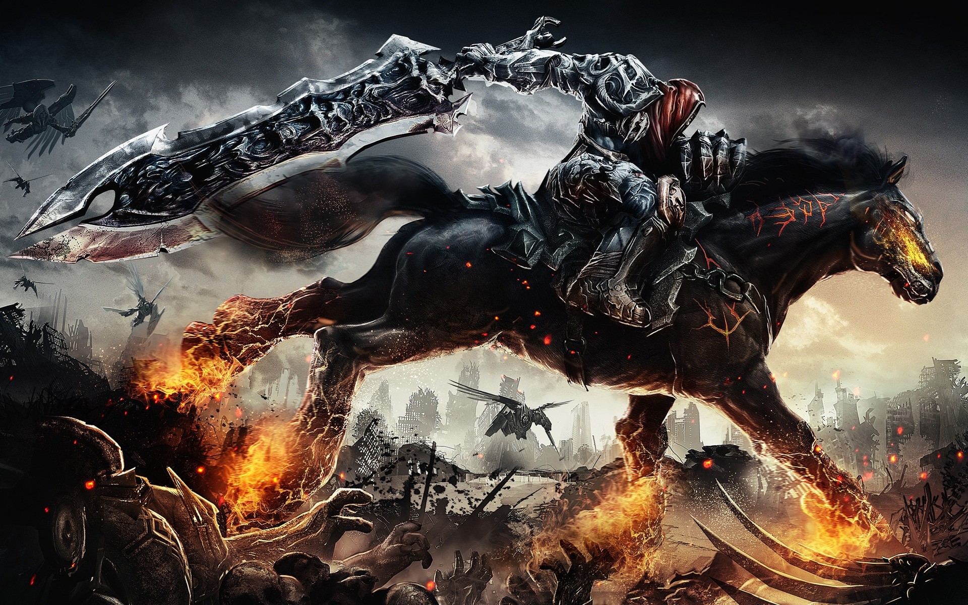 Darksiders wallpaper Wrath of War. Dark HD wallpaper of horseman from  Darksiders Wrath of War game.