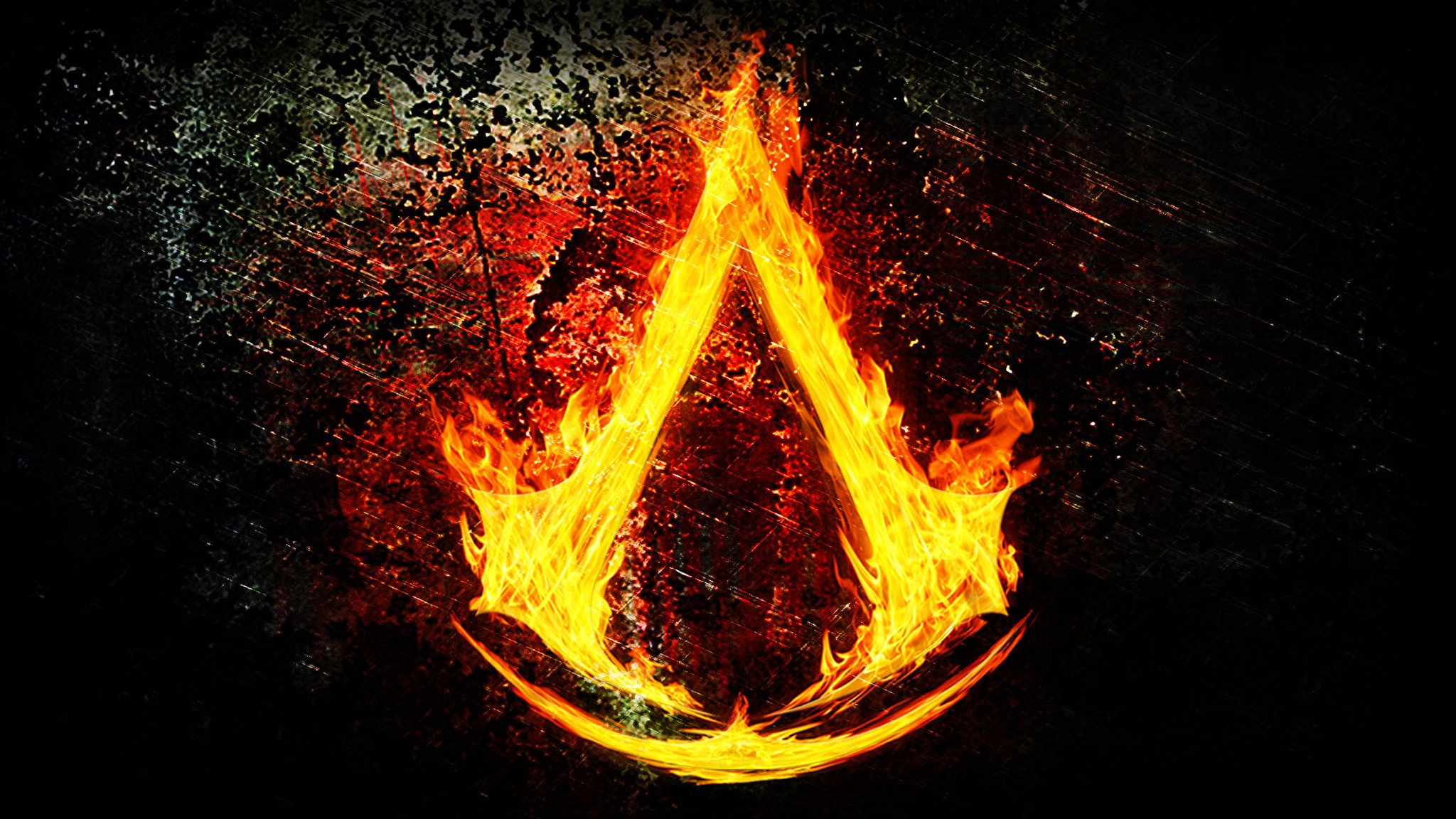Wallpapers Assassins Creed Logo Emblem Fire Games Flame