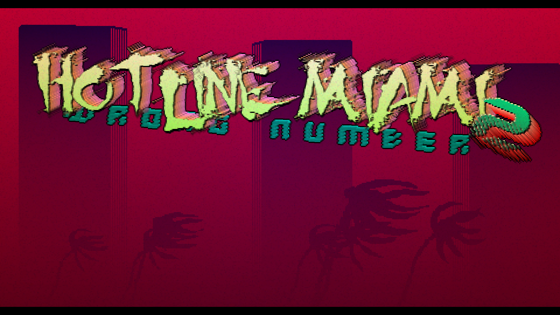 Hotline Miami 2 menu screen without the actual menu, just thought someone might want to use it as a wallpaper