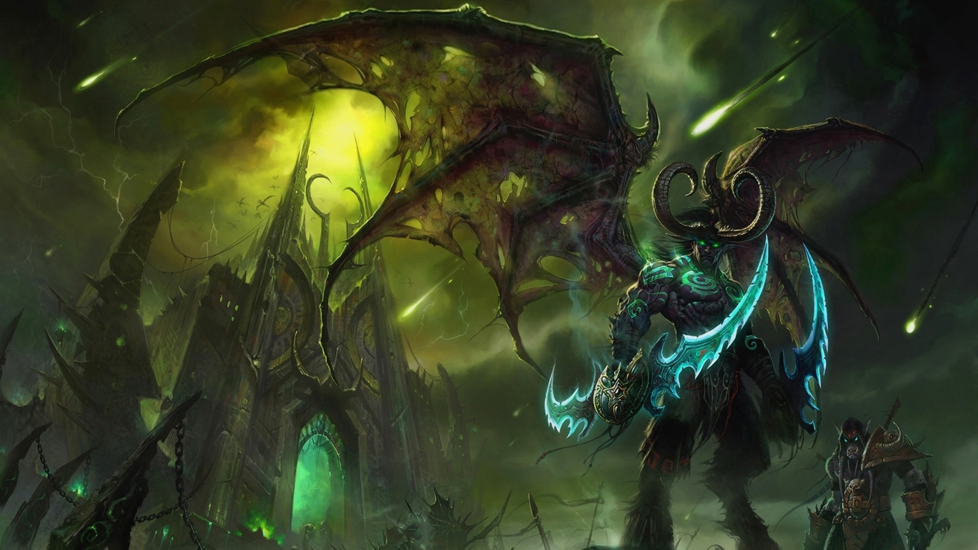 Preview wallpaper illidan stormrage, lord of outland, black temple, world  of warcraft,