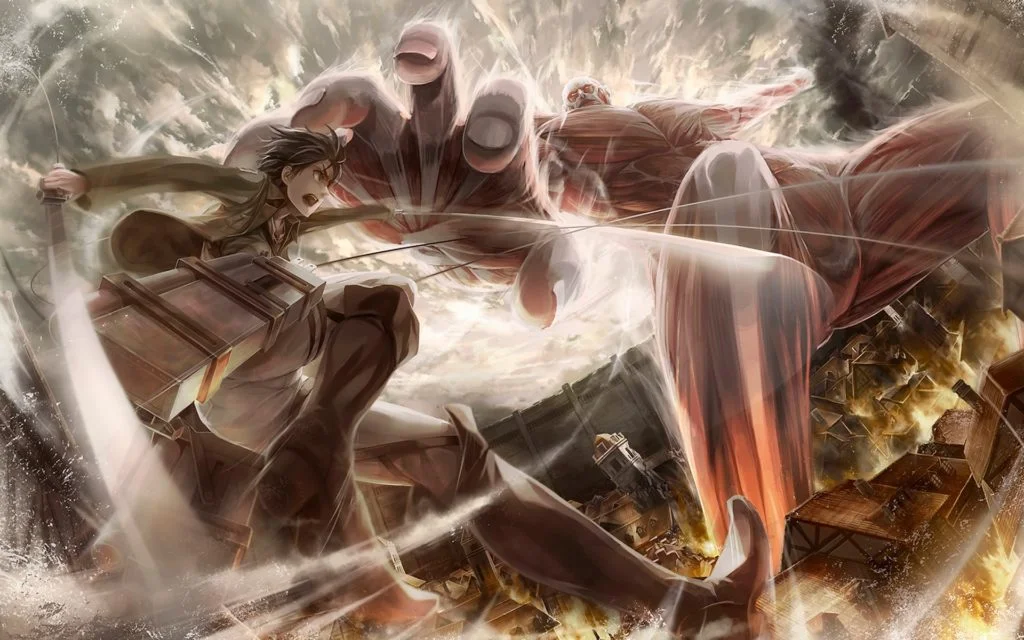 Colossal titan vs eren jaeger attack on titan hd wallpaper 1920×1200