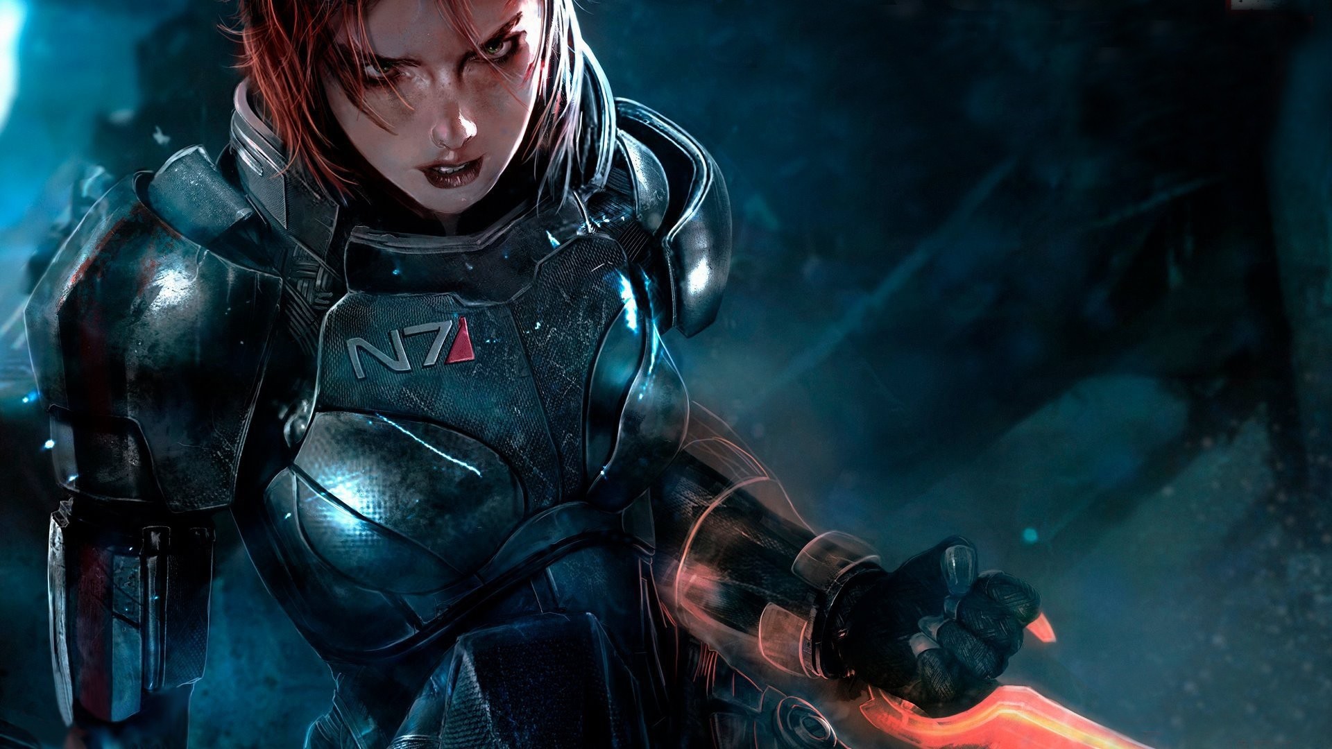 Wallpaper mass effect 3, shepard, female, look, face