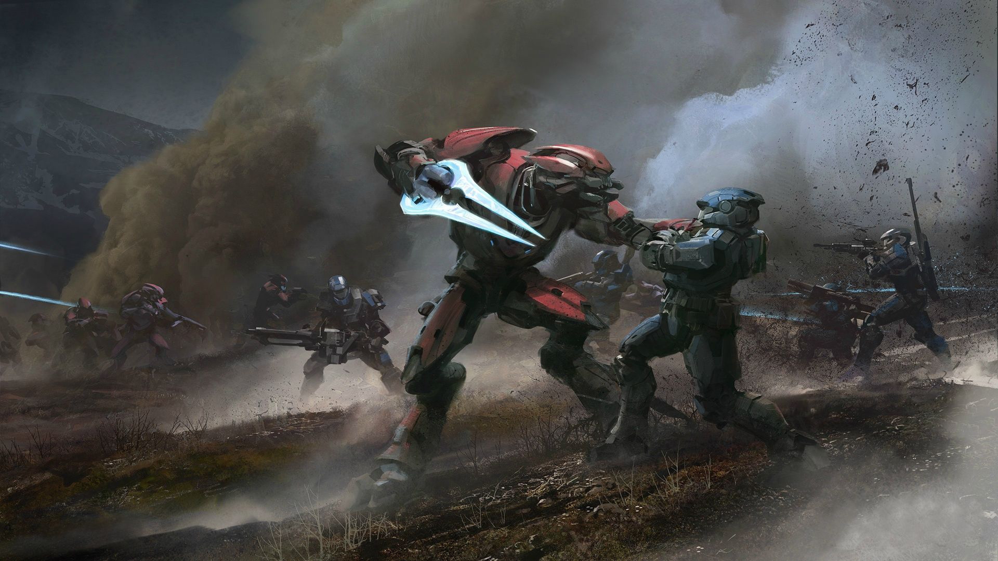 Preview wallpaper halo, reach, elite, battle, spartan 3840×2160