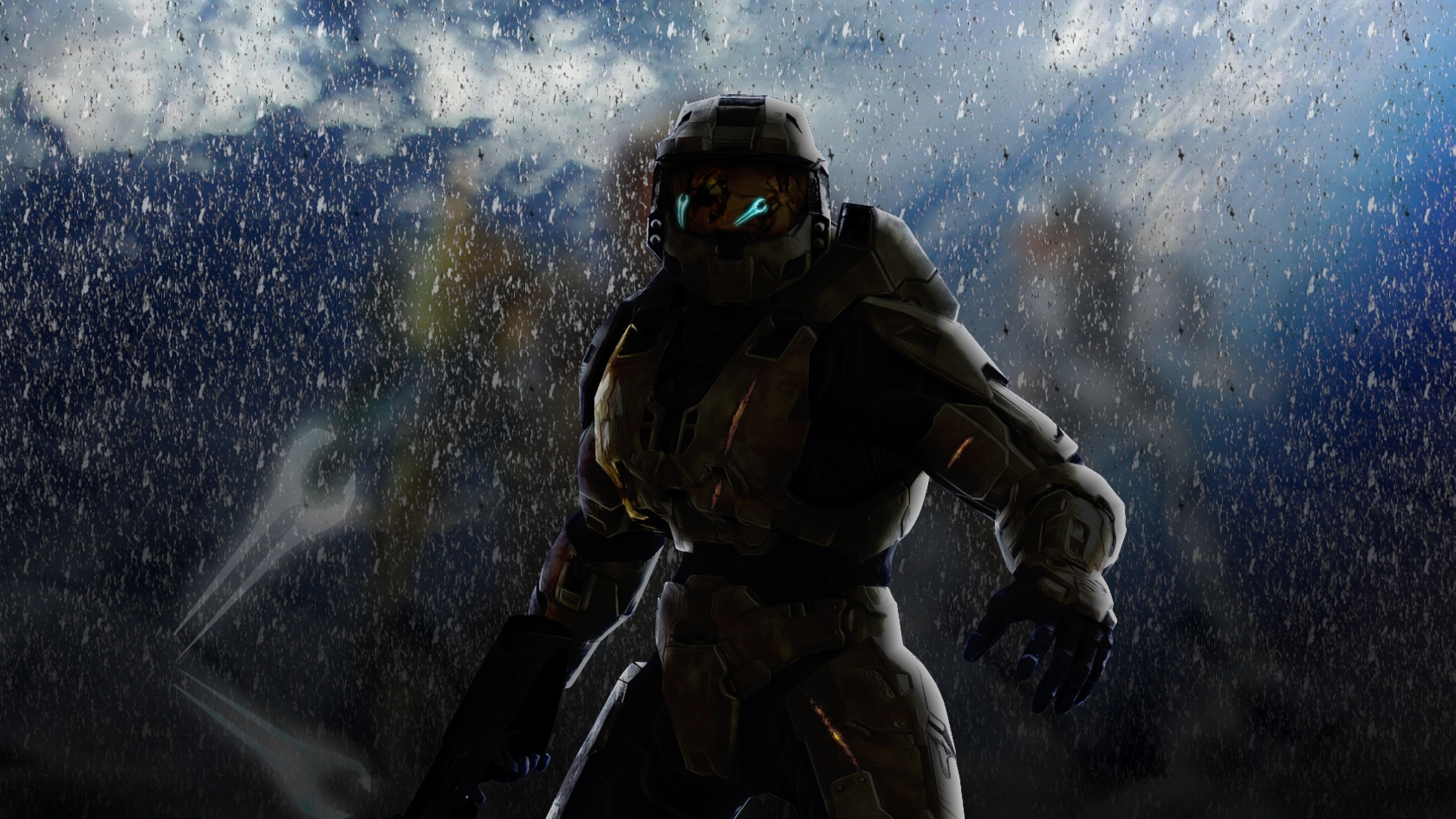 Preview wallpaper halo, soldier, armor, look 3840×2160