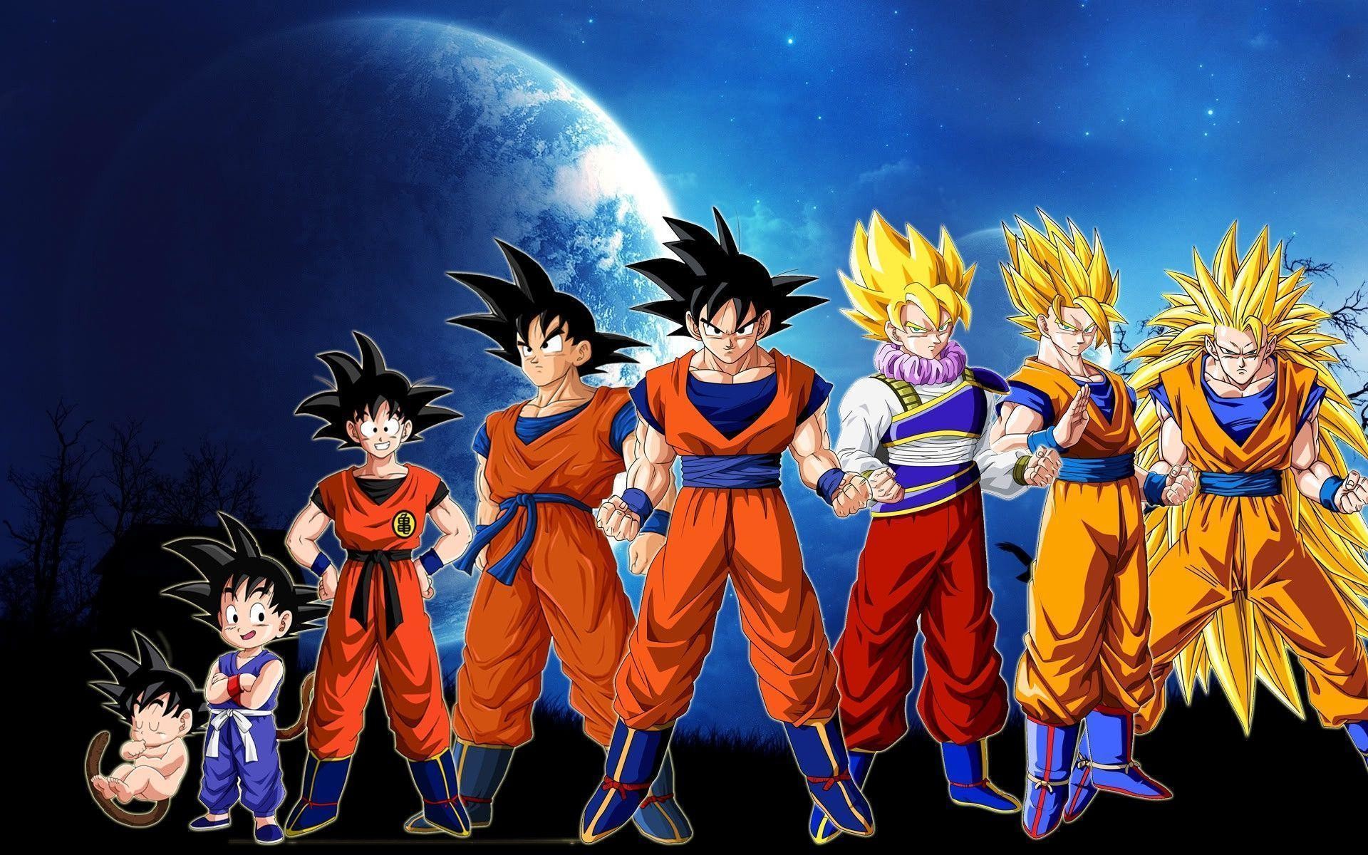 Download Dragonball Goku Evolution Anime Hd Wallpaper