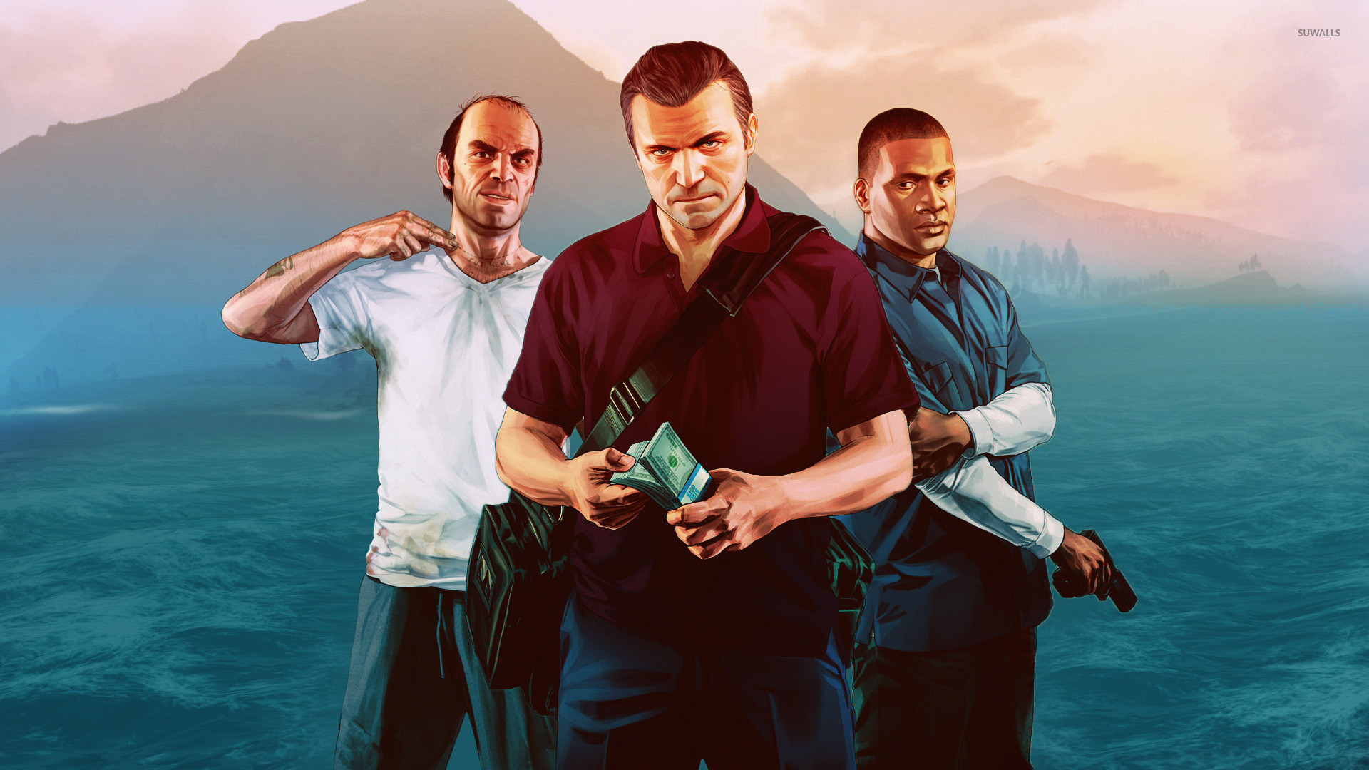 Trevor, Michael and Franklin – Grand Theft Auto V wallpaper jpg