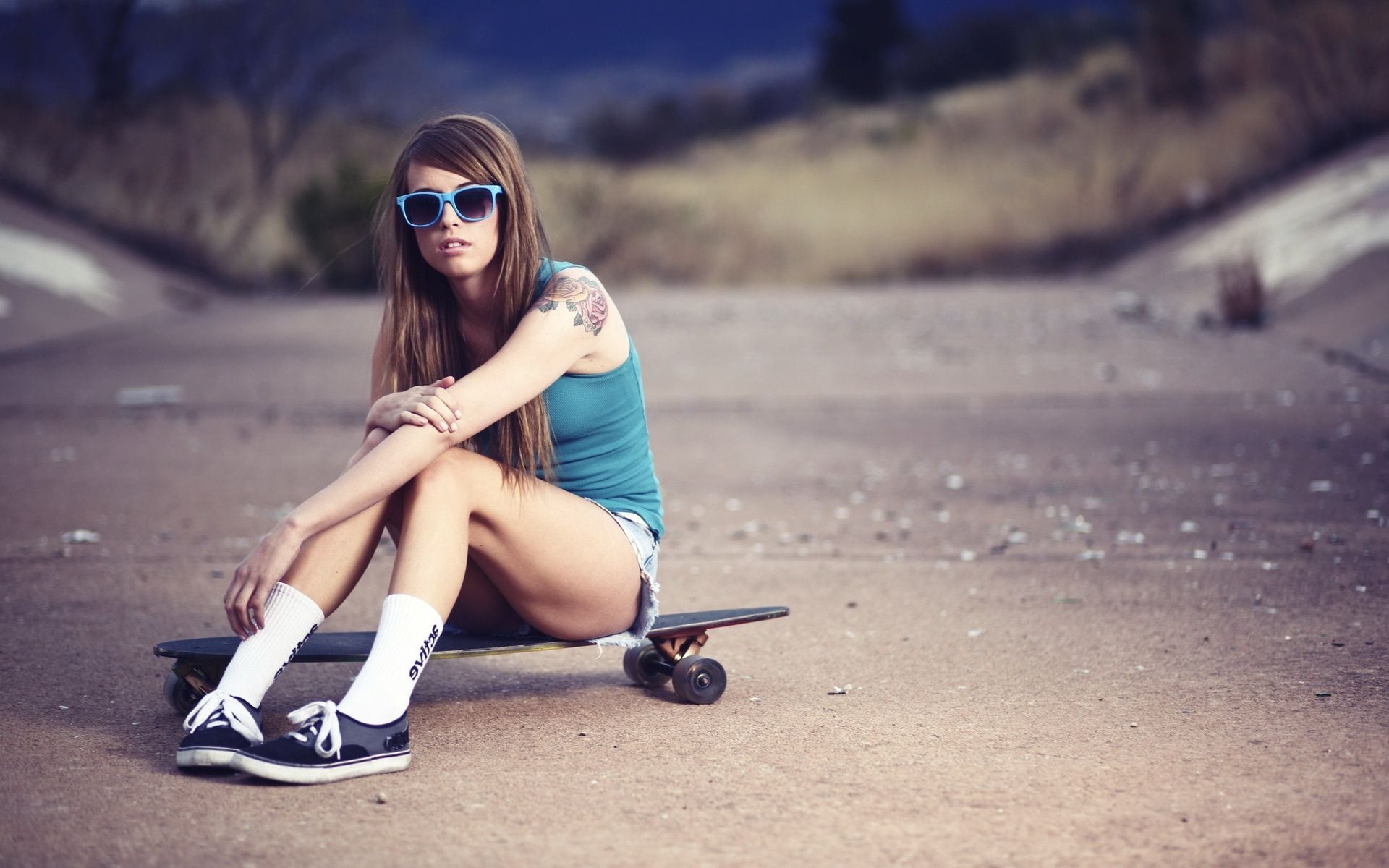 Skateboarding girl