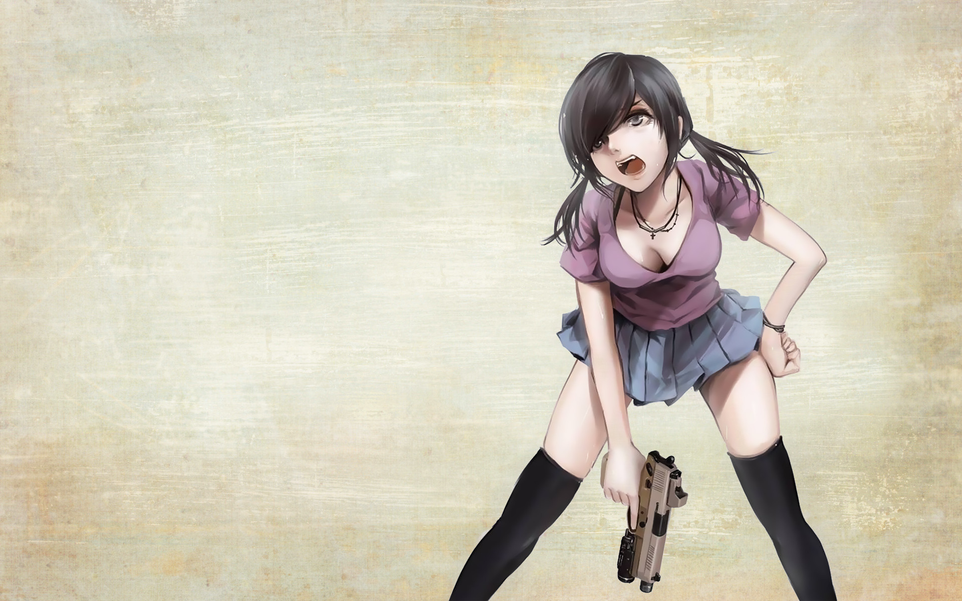 Girl With Gun Wallpaper