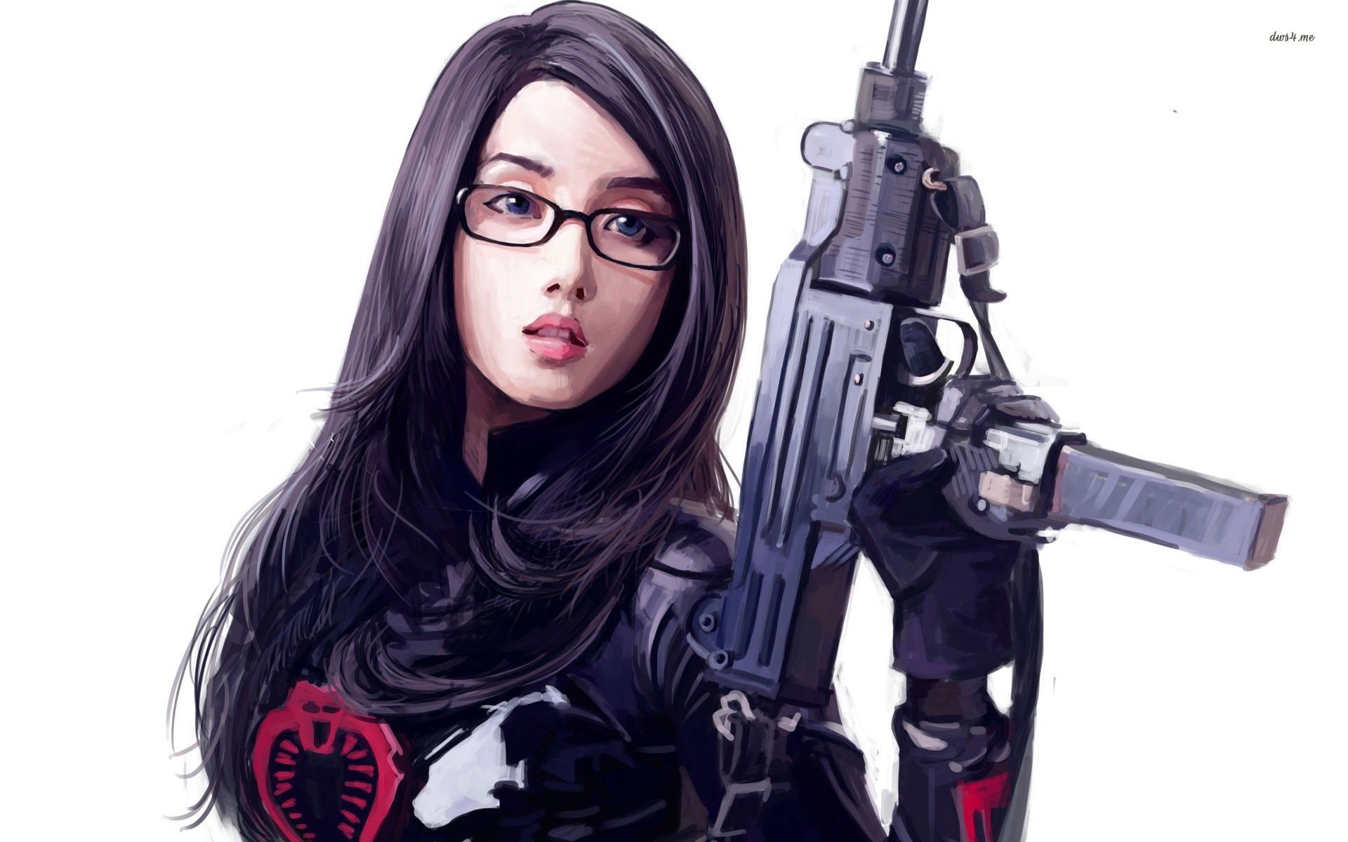 Nerdy girl with a rifle