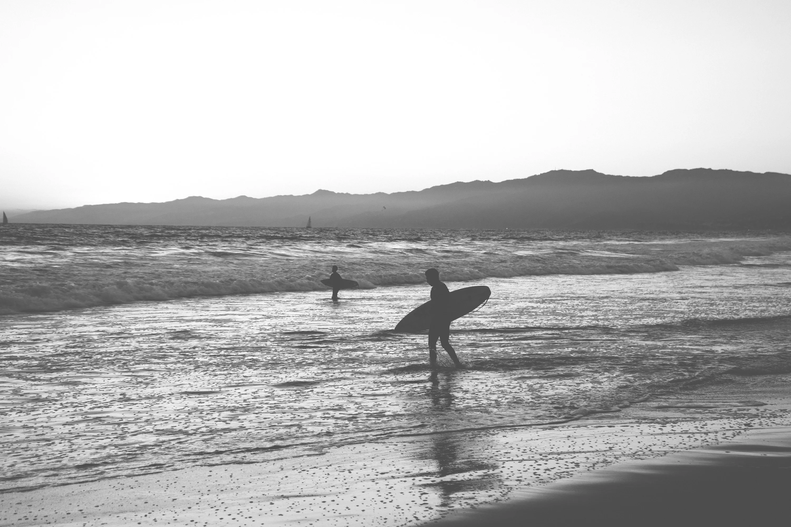 Free stock photo of black-and-white, surfer, surfing.