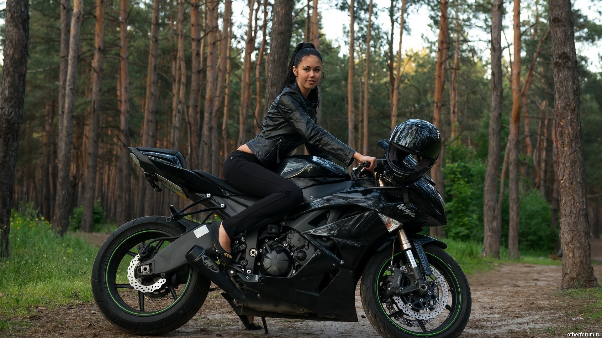 Women and Motorcycles Wallpaper.  Motocycles___Motorcycles_and_girls_Women_Kawasaki_Ninja_motorcycle .