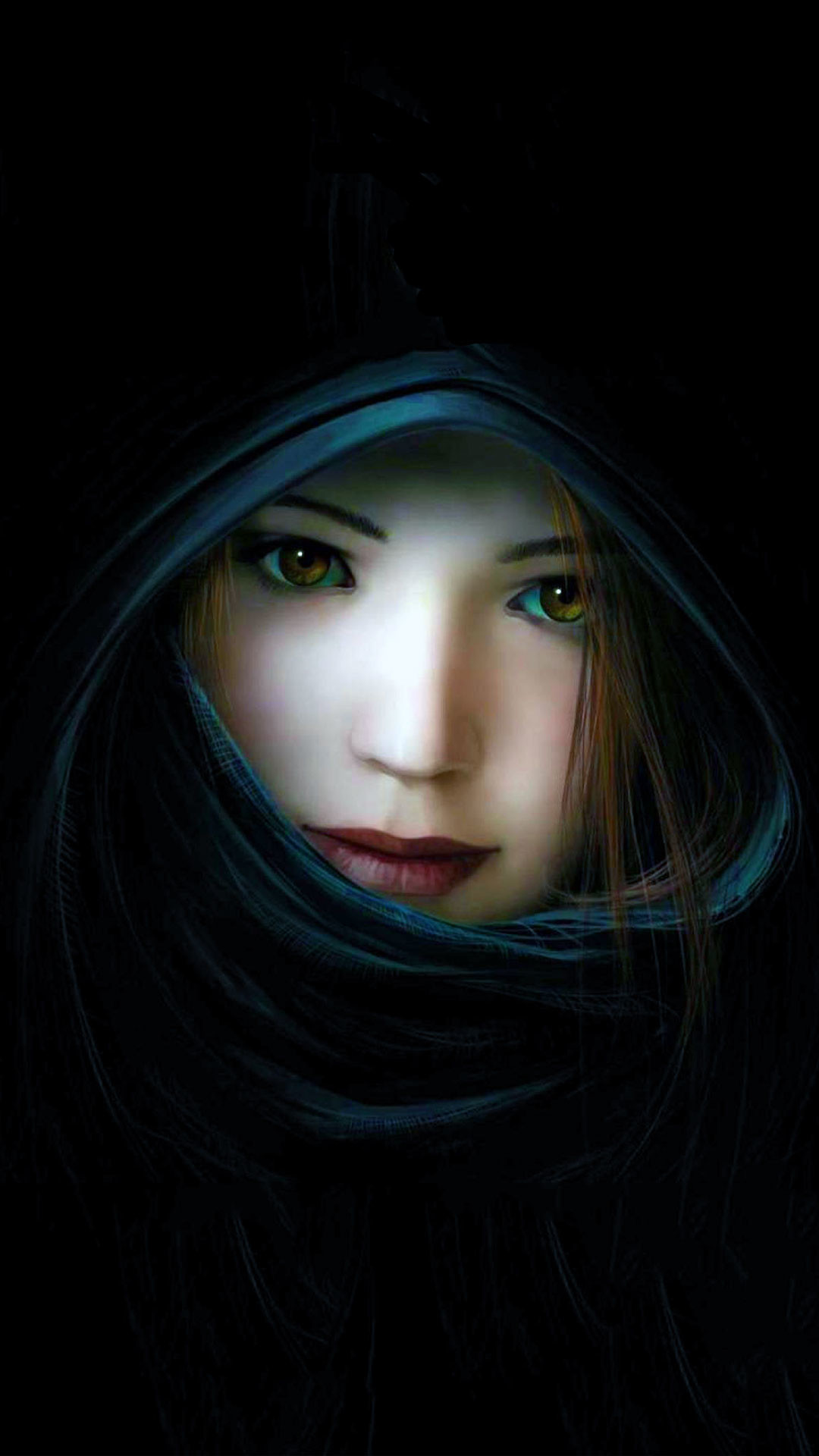 Beautiful 3d Girl with Black Background. best 3d iphone wallpaper