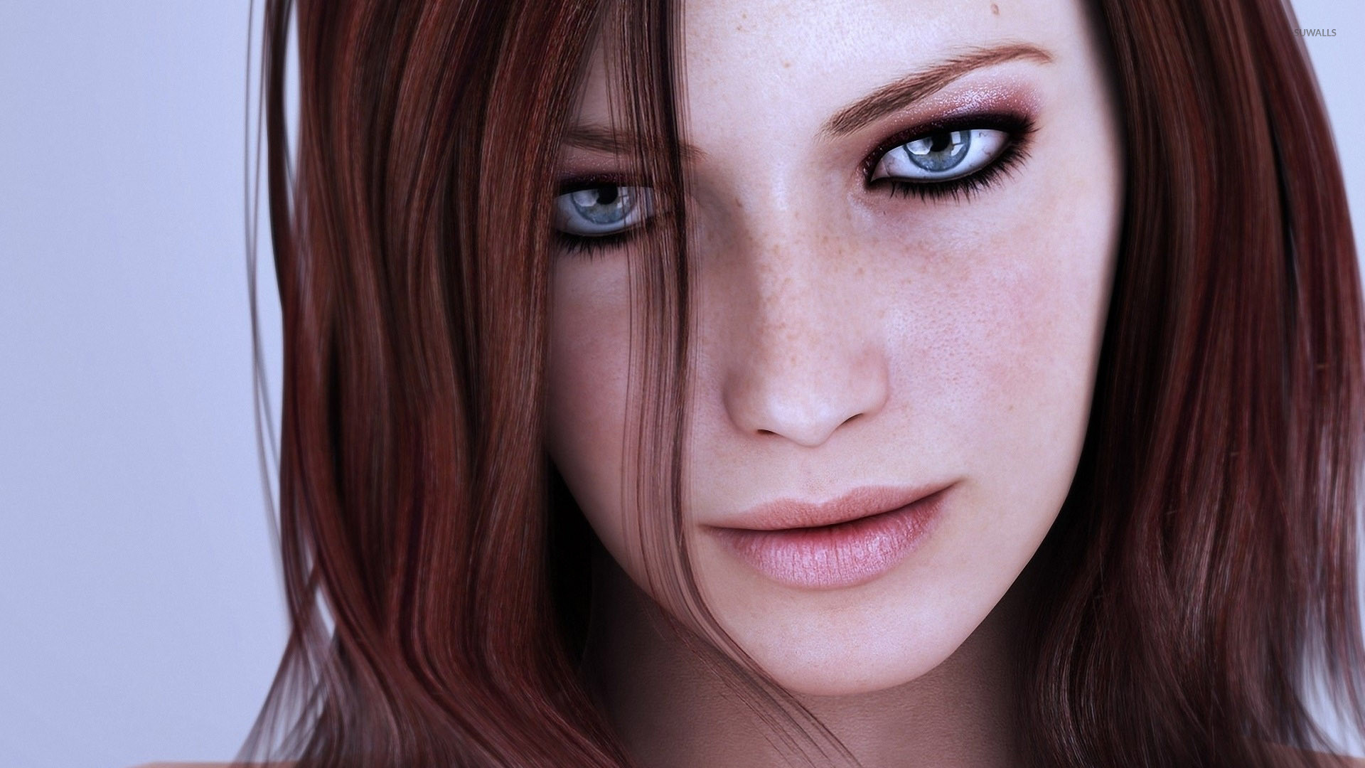 Amazing redhead with freckles wallpaper jpg