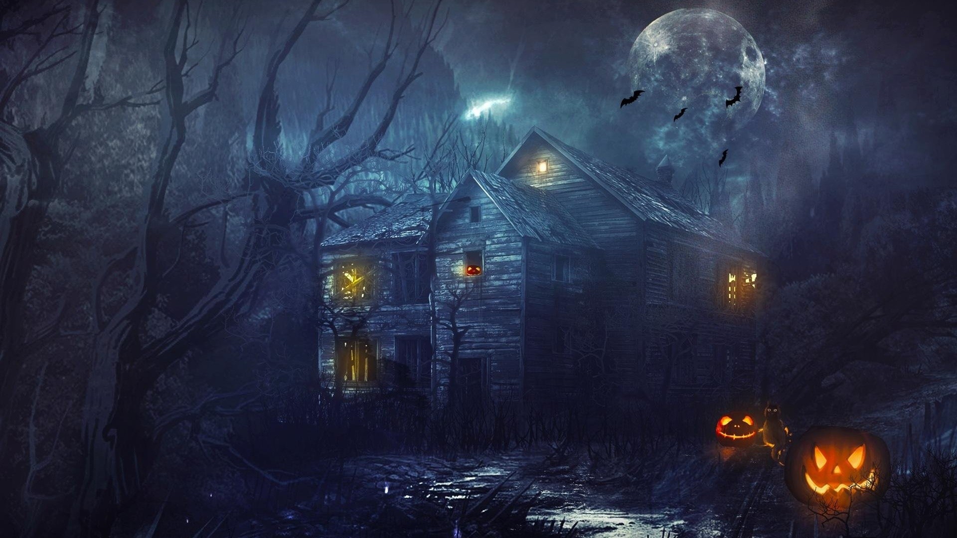 Dark Halloween Night 3D Halloween Screensaver Halloween Fright