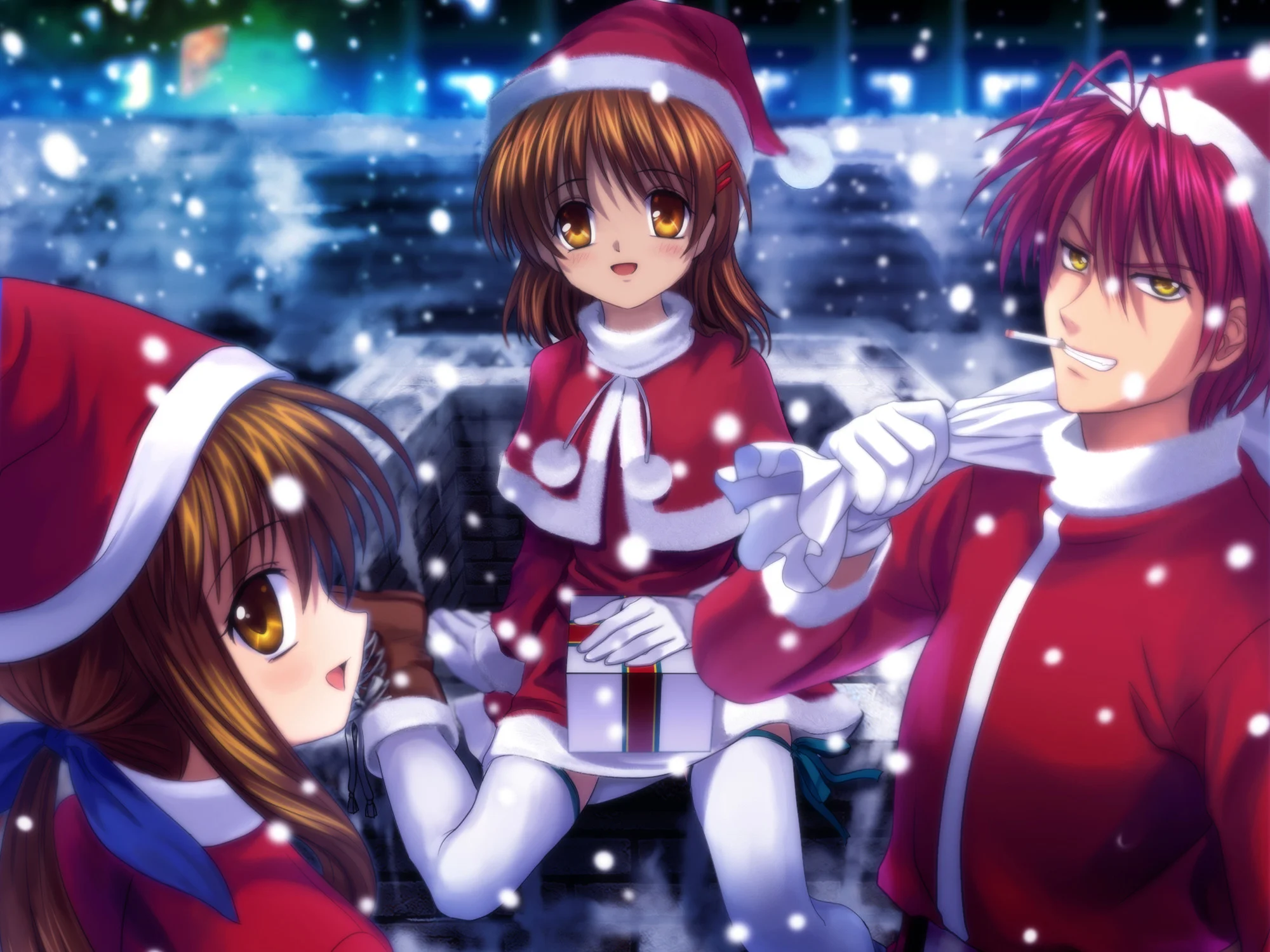 Anime Christmas Background Cartoon Christmas Wallpapers 21971wall