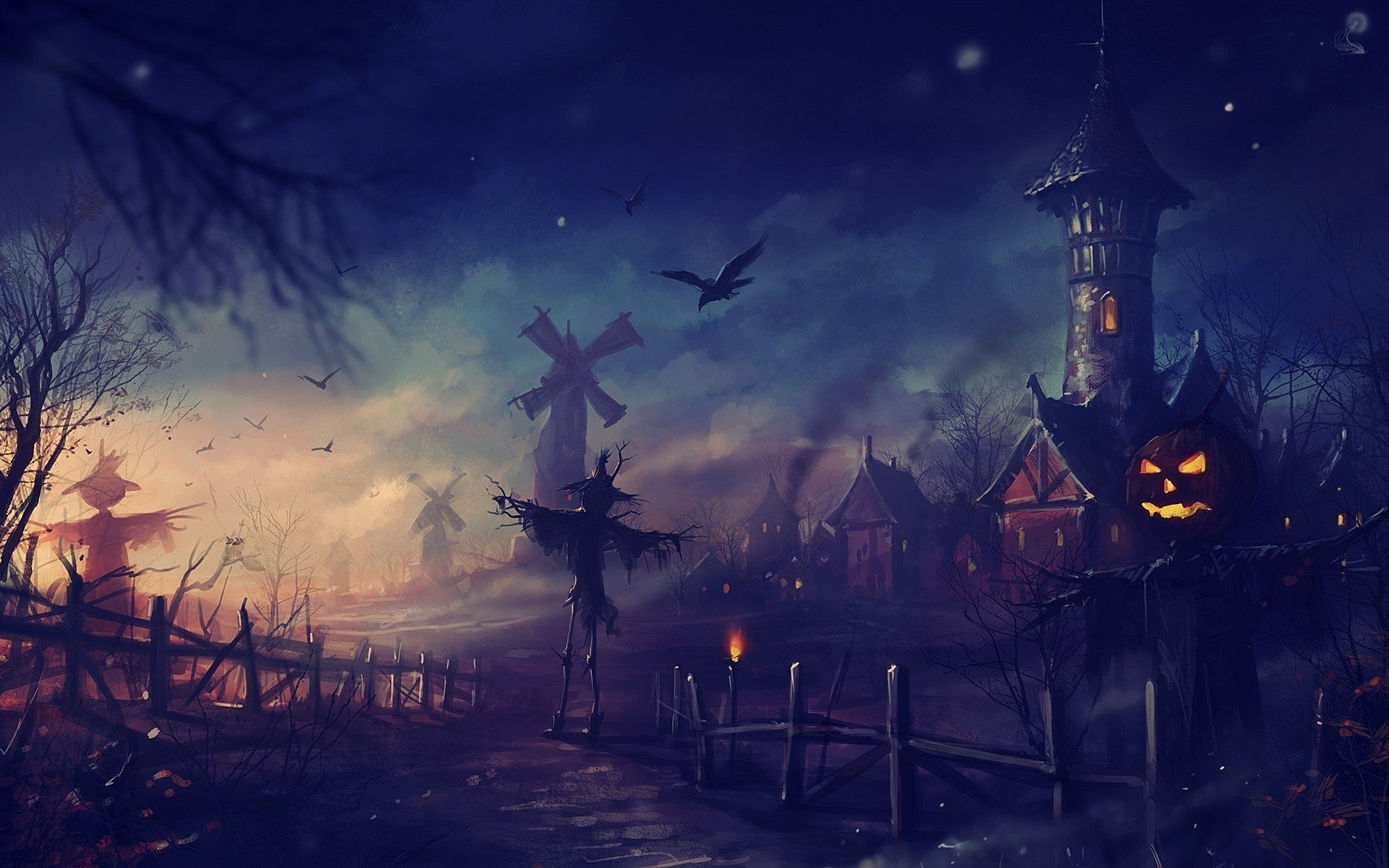 Halloween Night Animated Wallpaper This Is The Image Displayed .