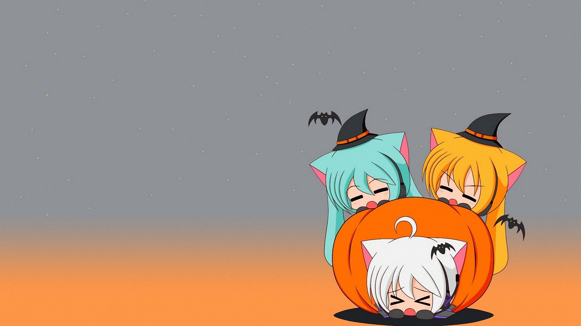 Cartoon halloween anime girl 1080P full HD wallpapers
