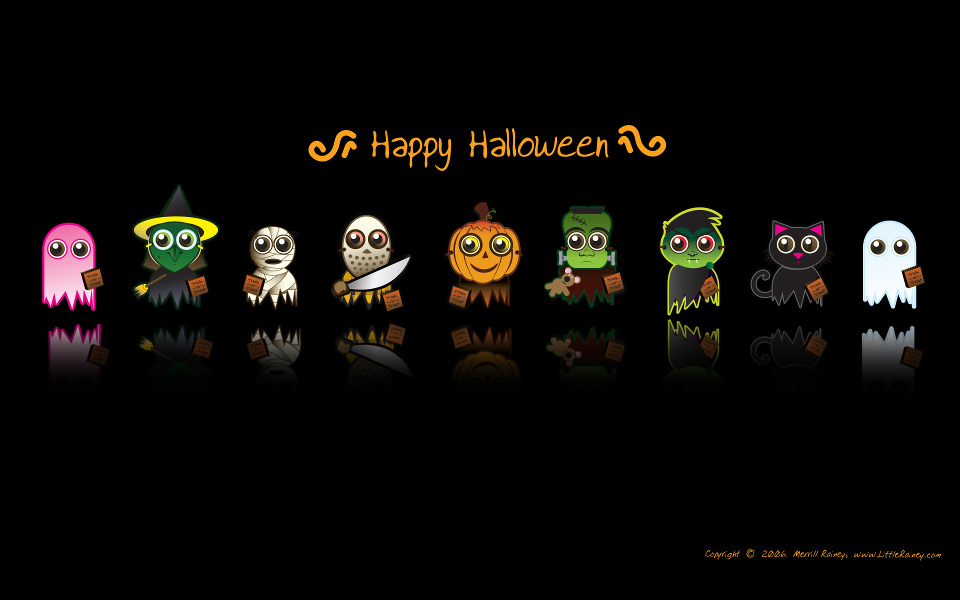 Wallpapers desktop themes holidays halloween funny animated ghost .