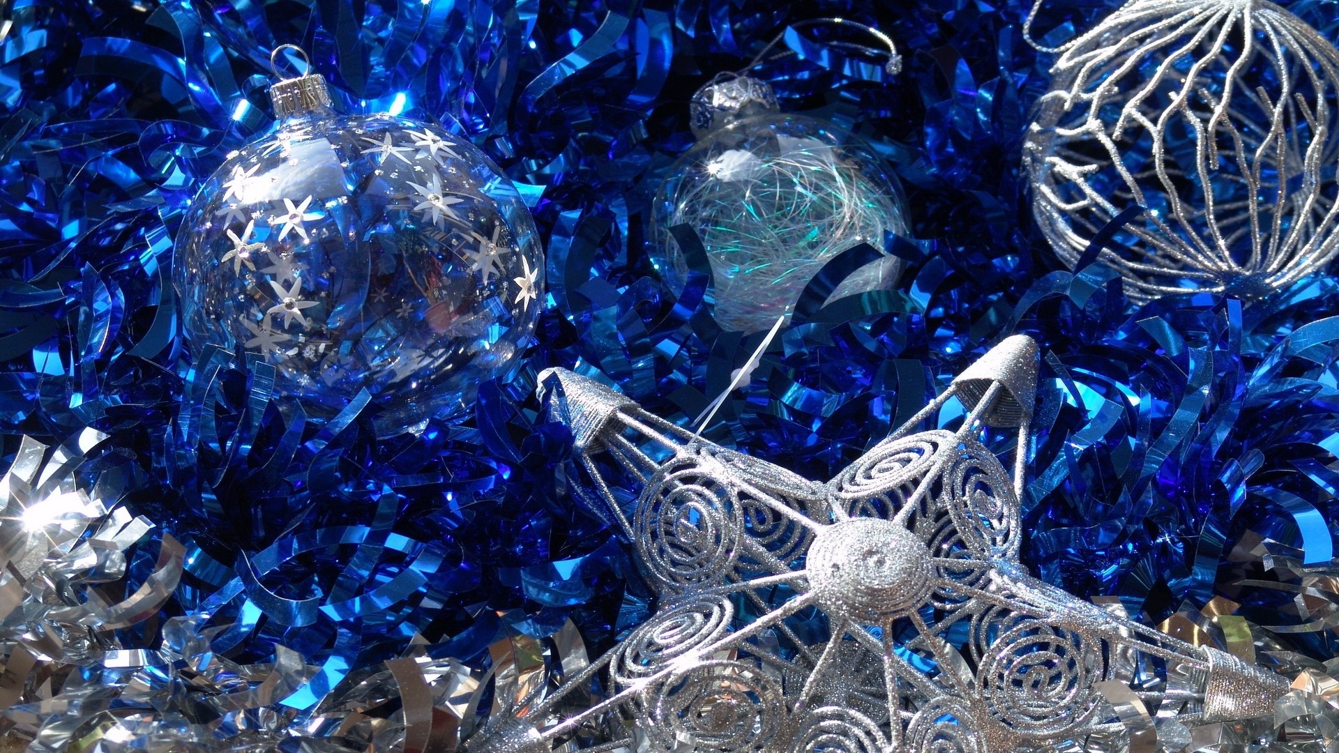 Christmas, Ornaments, Star, Spheres, Tinsel Full HD 1080p HD .