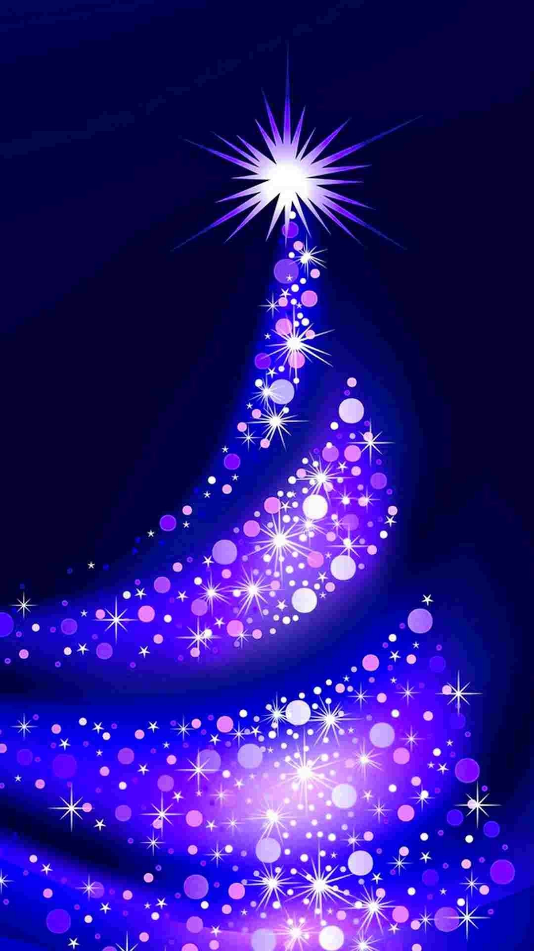 2014 Purple Christmas tree iPhone 6 plus wallpaper – stars #2014 #Christmas  #tree