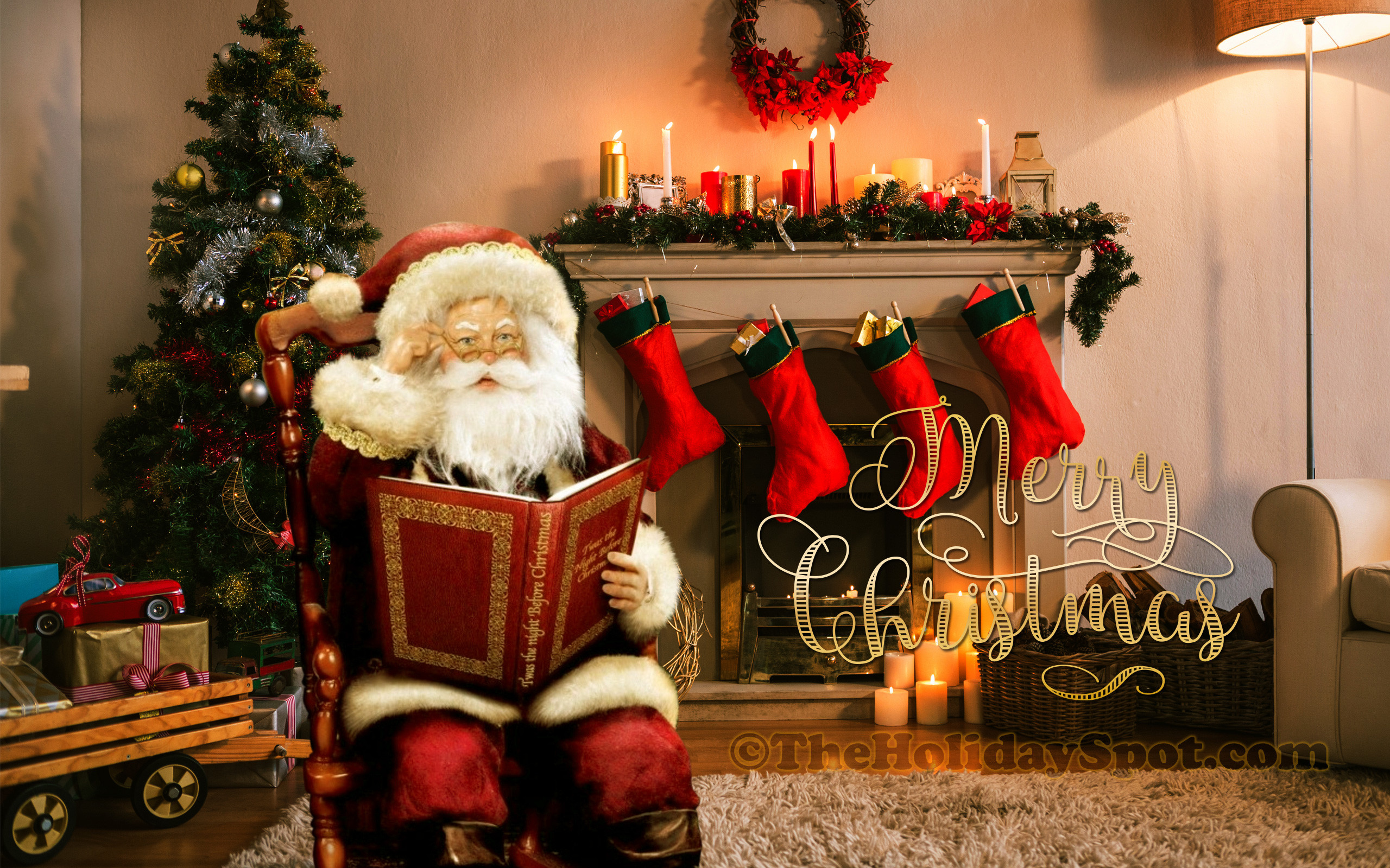 Wallpaper – Merry Christmas wishes from Santa