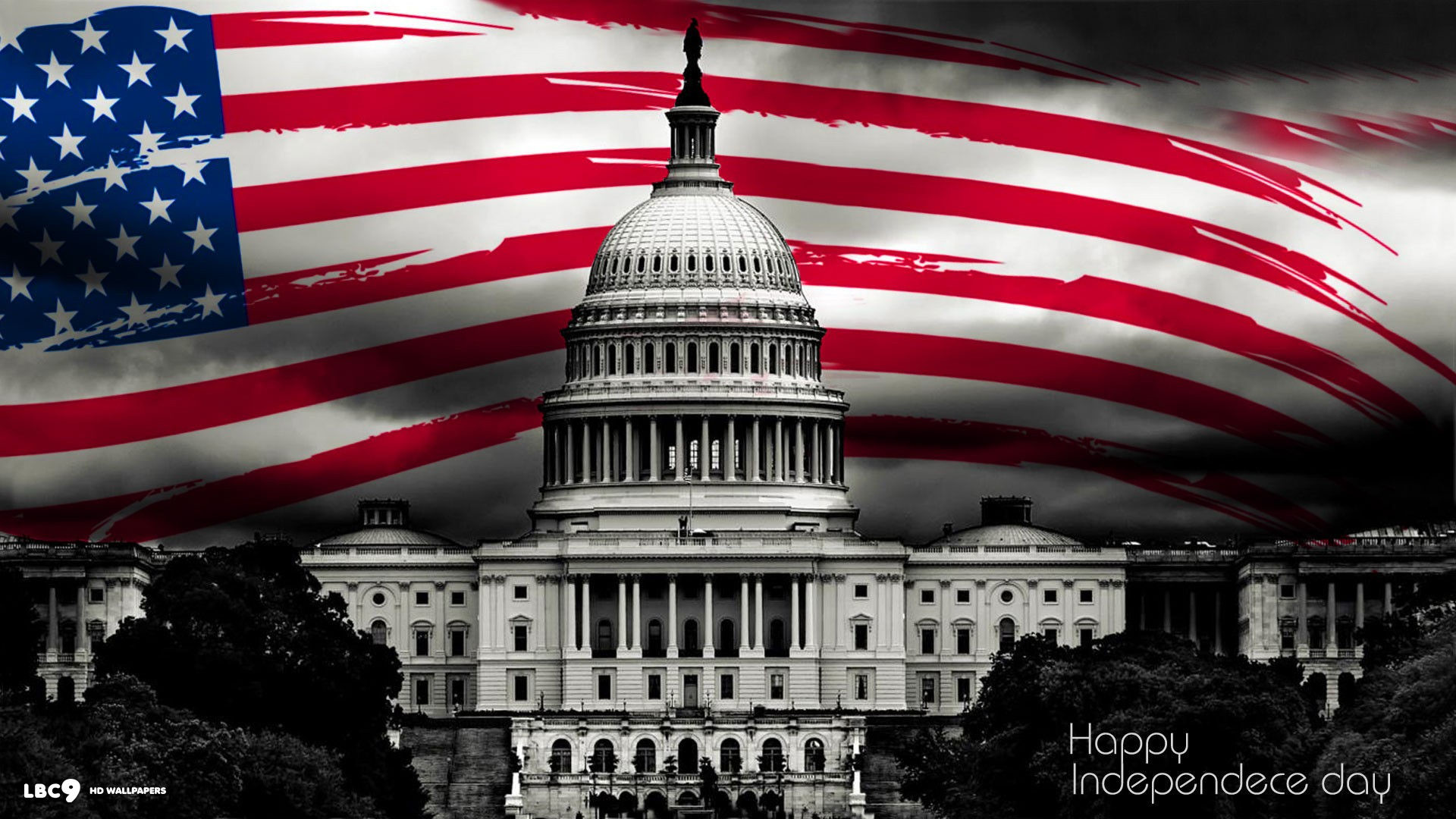 Happy independence day 4th july holiday us flag white house holiday desktop wallpaper