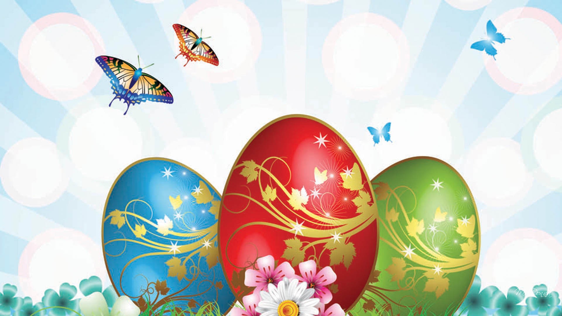 Beautiful animated Easter HD widescreen wallpaper