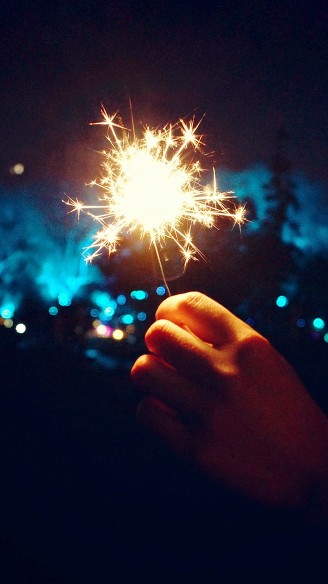 Happy New Year Fireworks Hand #iPhone #plus #wallpaper