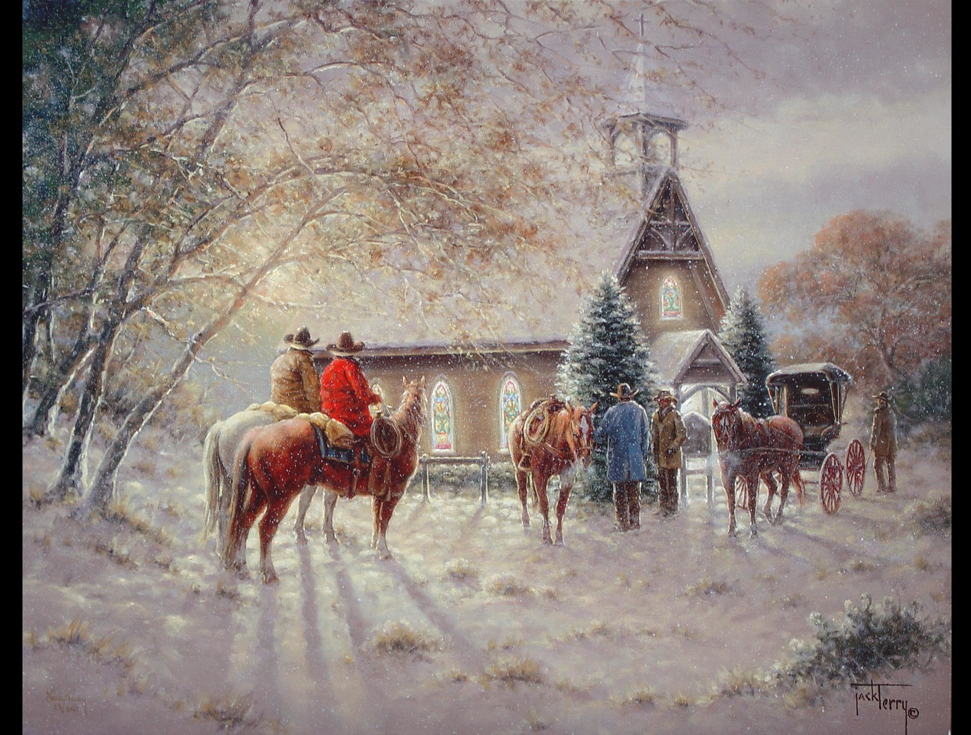 Victorian Christmas Scenes Wallpaper | Jack Terry – First Ones There