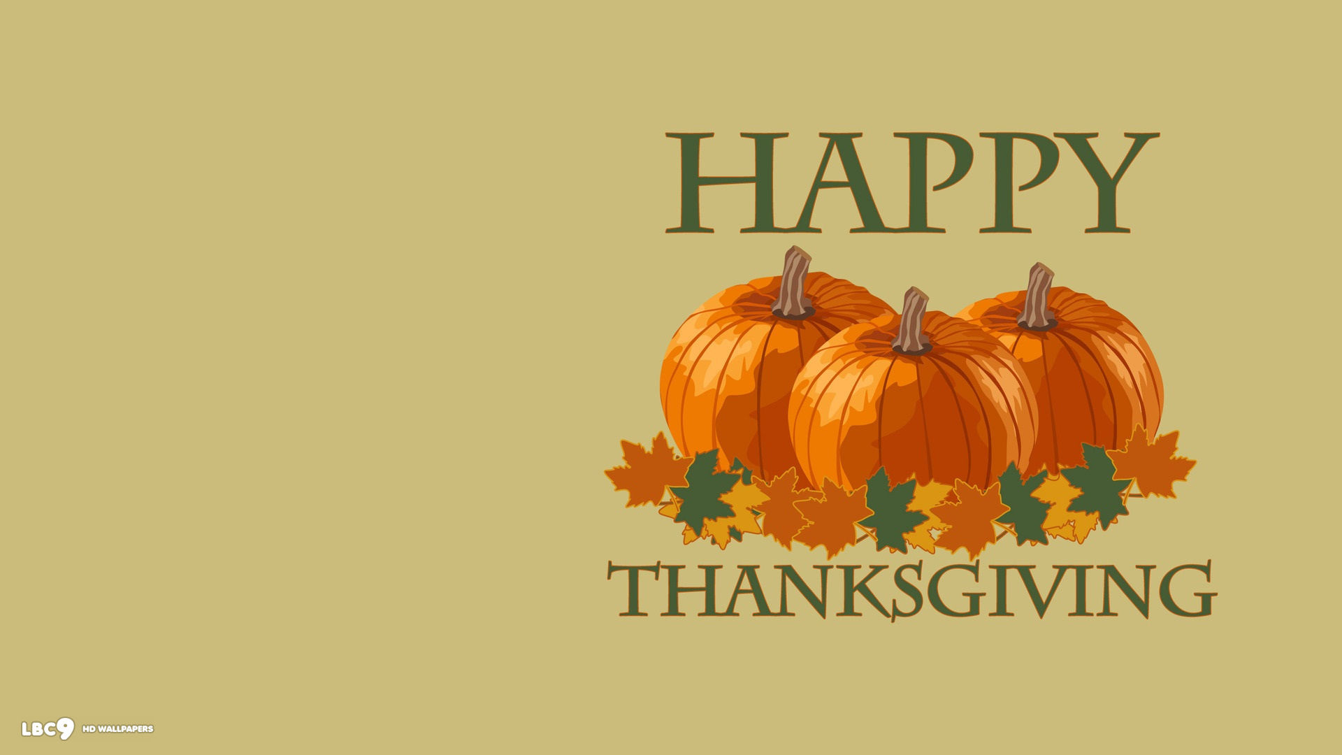 Happy thanksgiving three pumpkins simple holiday desktop background