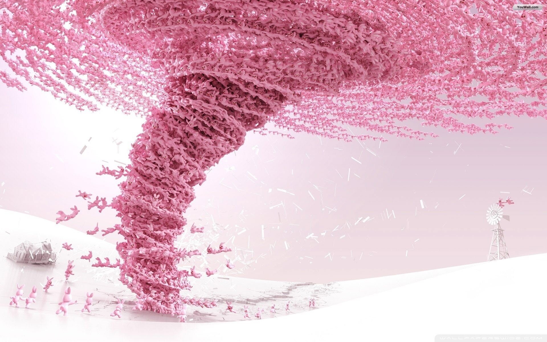 Pink Bunny Tornado Wallpaper