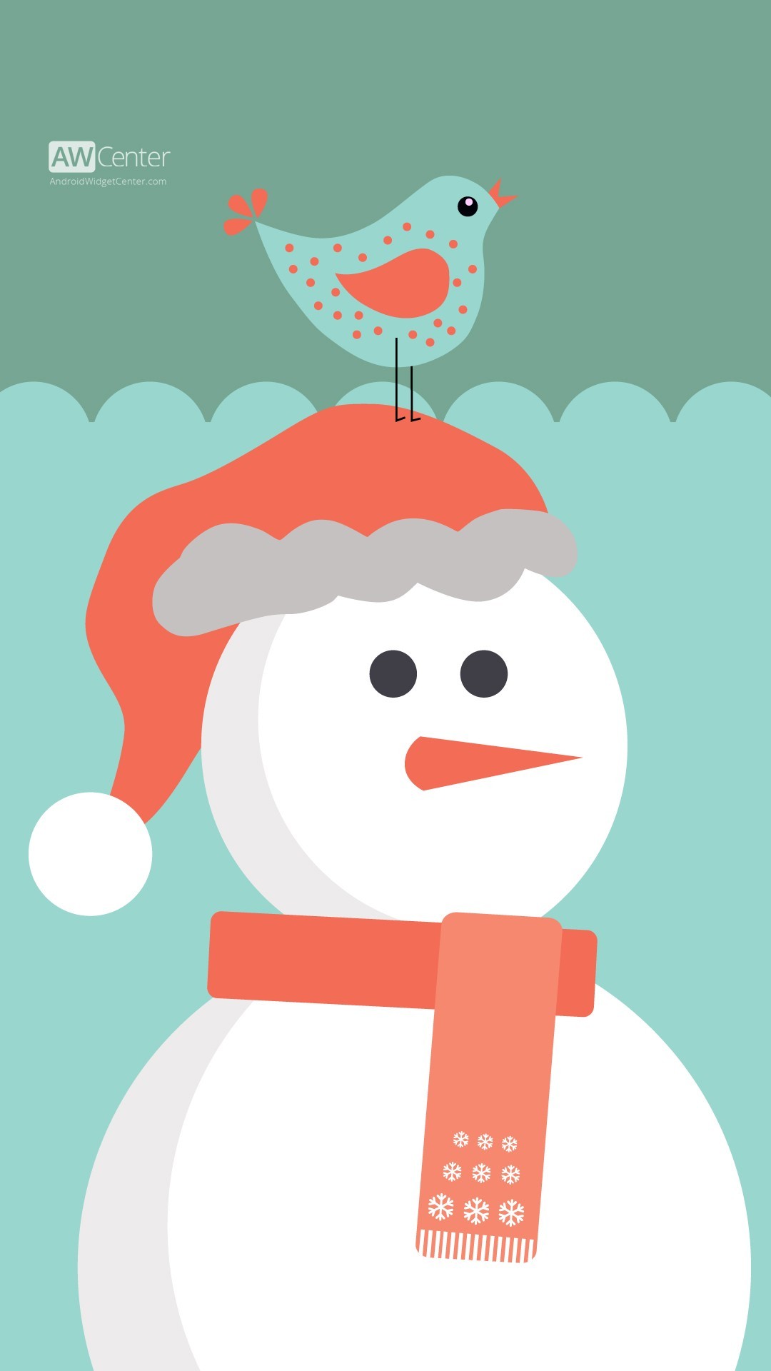 cute cartoon 2015 Christmas santa snowman iPhone 6 plus wallpaper – bird,  scarf