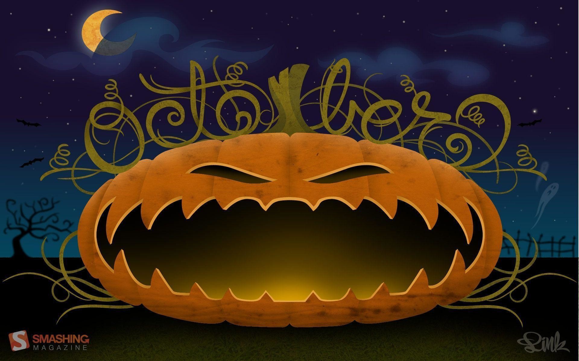 Customize this Handdrawn Cute Spooky Halloween Desktop Wallpaper layout  online