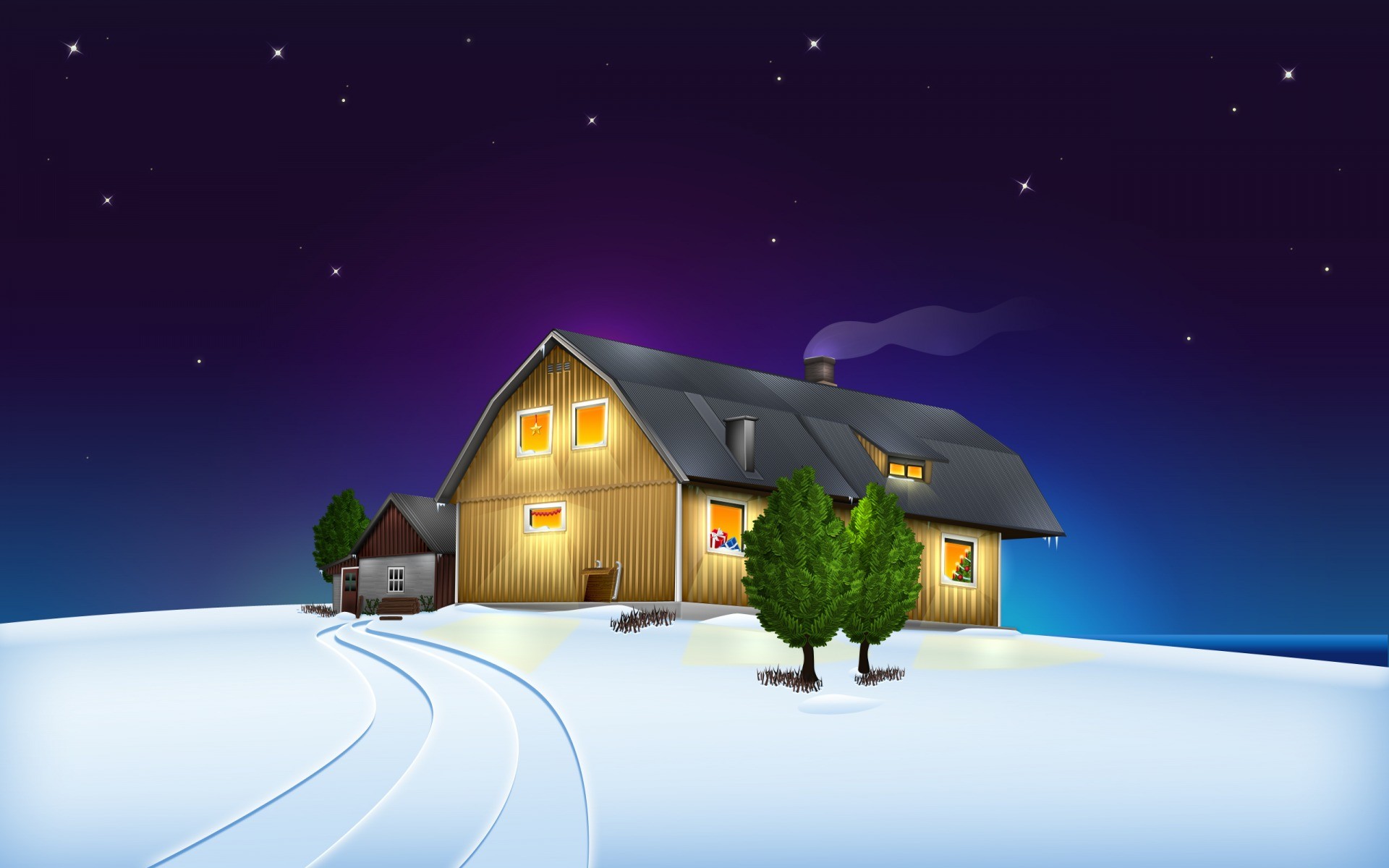 Christmas House Desktop Wallpapers WallpaperCow.com