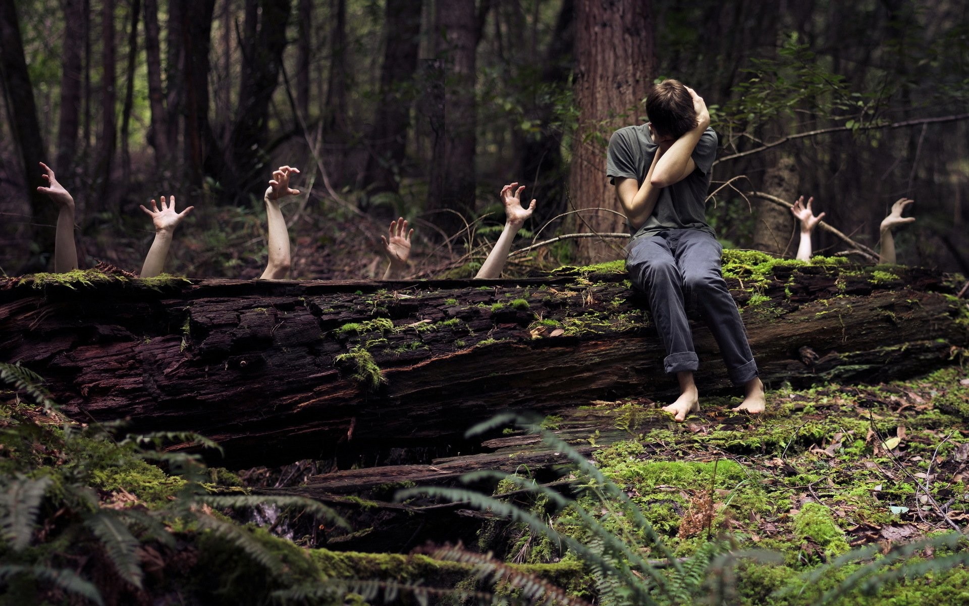 Creepy Hands In The Forest