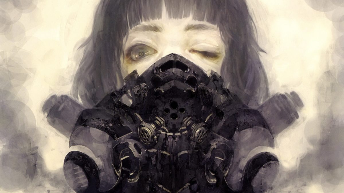 Creepy Anime Girl In A Weird Scary Looking Mask Black Hair Brown Eyes 0799