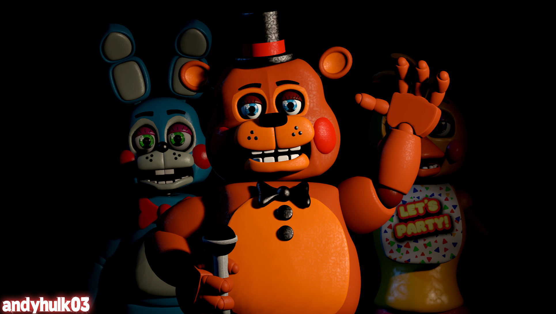 Toy Freddy and the 1987 Pizza Variety Band FNAF 2
