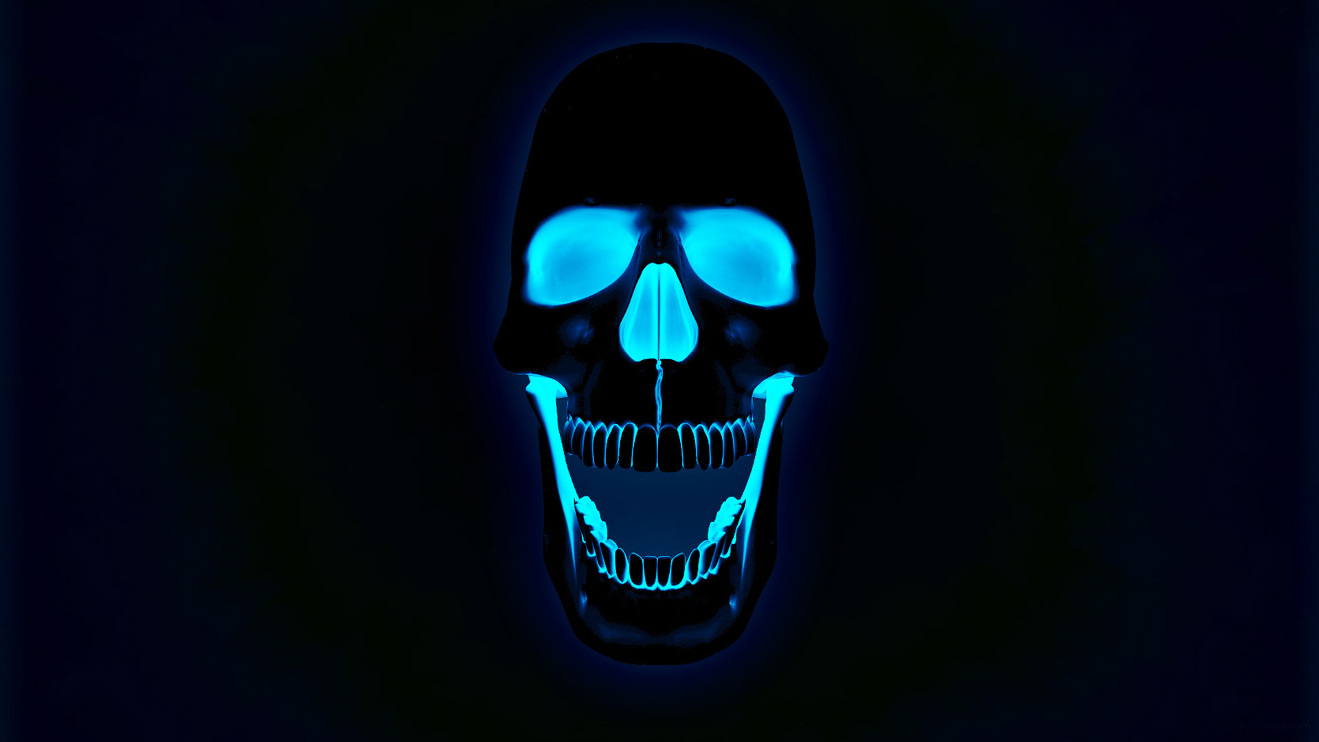 Glowing neon skull wallpaper